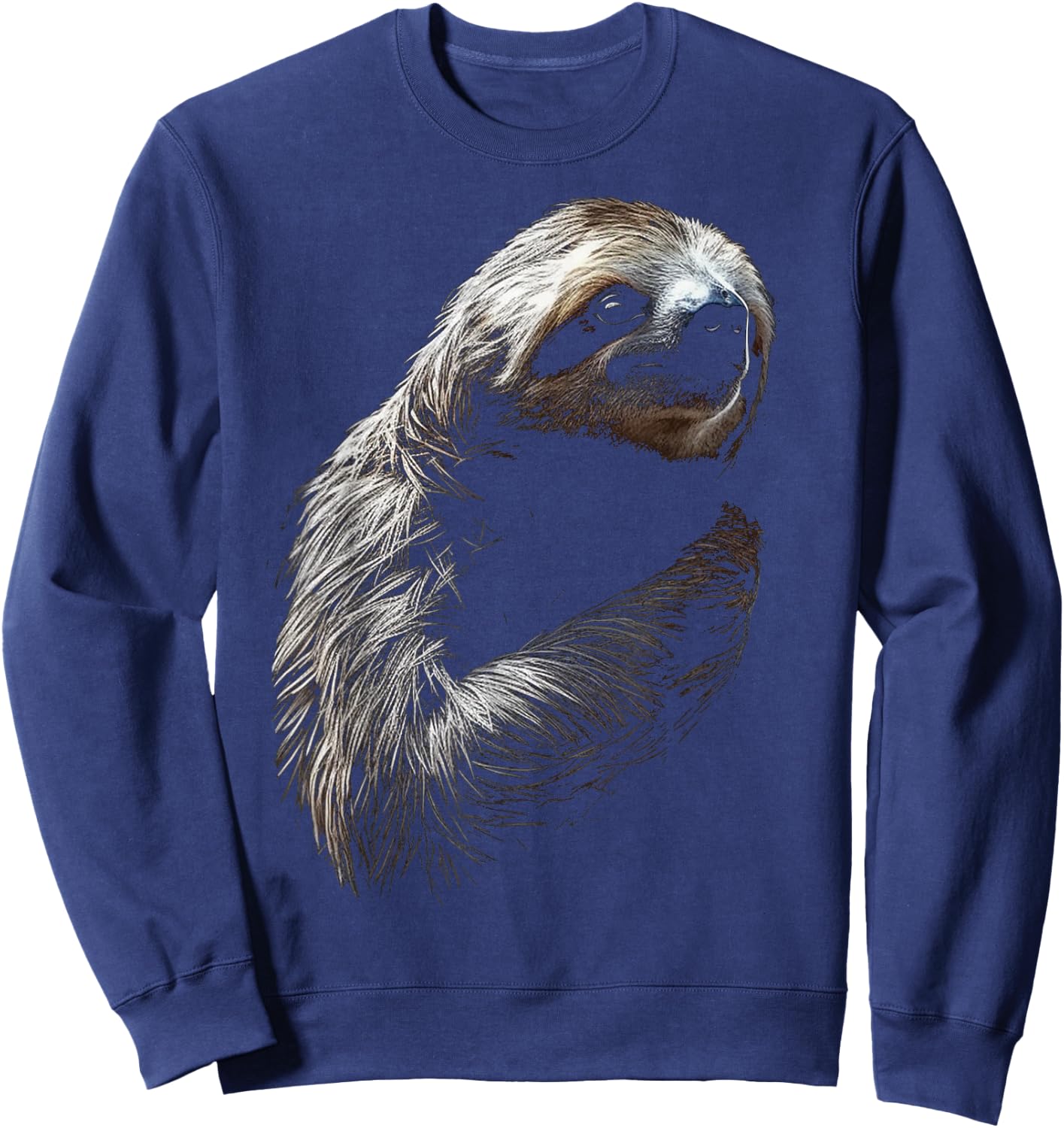 Sloth Portrait Artwork | Animal Motif Sloth Sweatshirt - Sweatshirt | Navy
