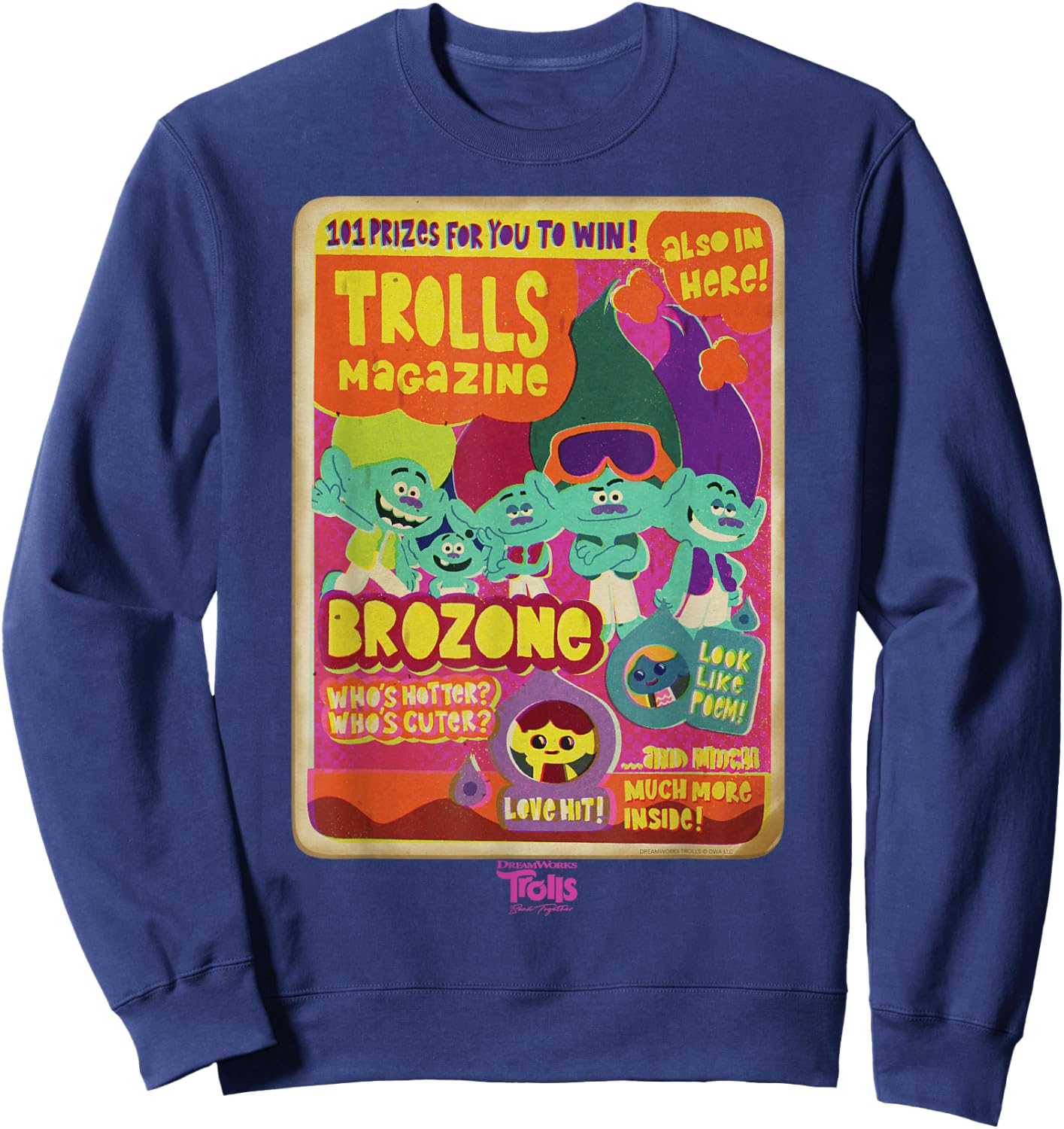DreamWorks Trolls Band Together Brozone Magazine Cover Sweatshirt - Sweatshirt | Navy