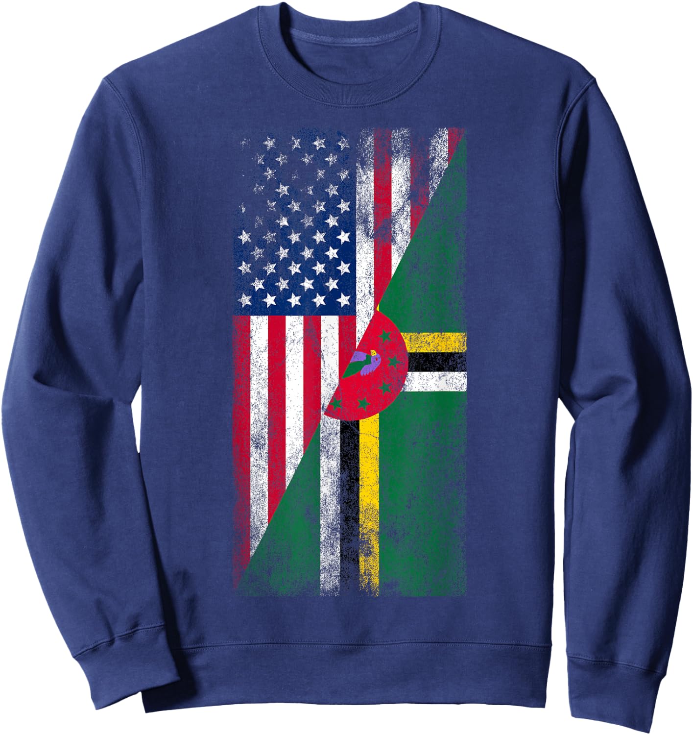 USA & Dominica Flags - United States of America, Dominican Sweatshirt - Sweatshirt | Navy