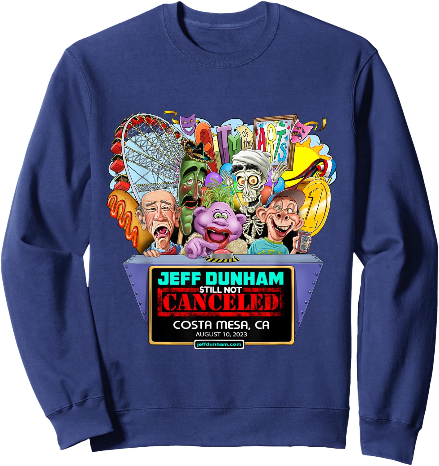 Jeff Dunham Costa Mesa, CA (2023) Sweatshirt - Sweatshirt | Navy