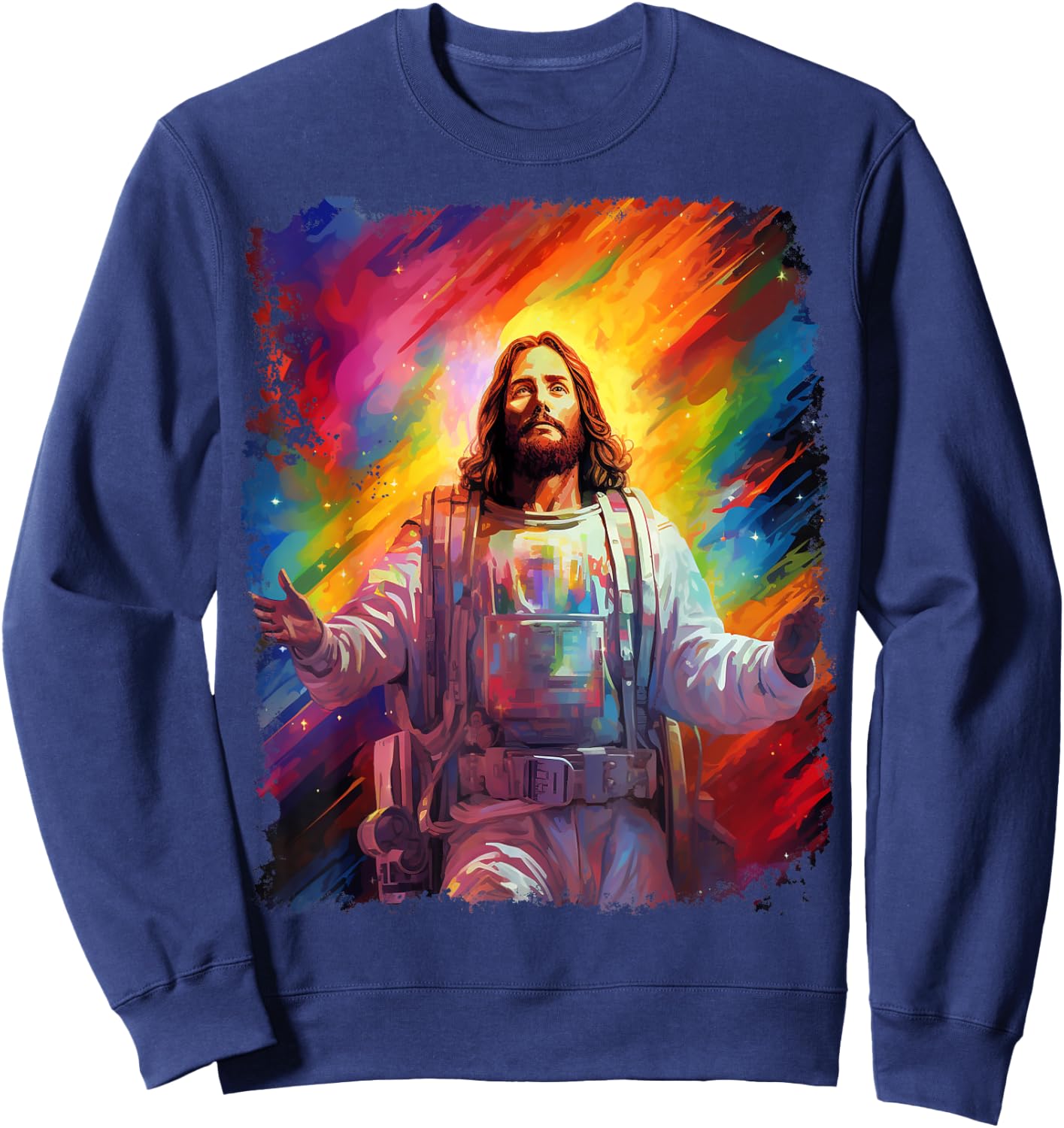 Jesus Christ Christian Space Sweatshirt - Sweatshirt | Navy
