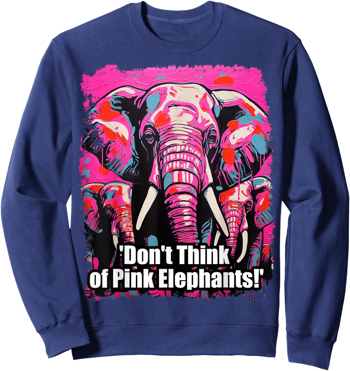 Pink Elelphant Paradox Psychology Sweatshirt - Sweatshirt | Navy