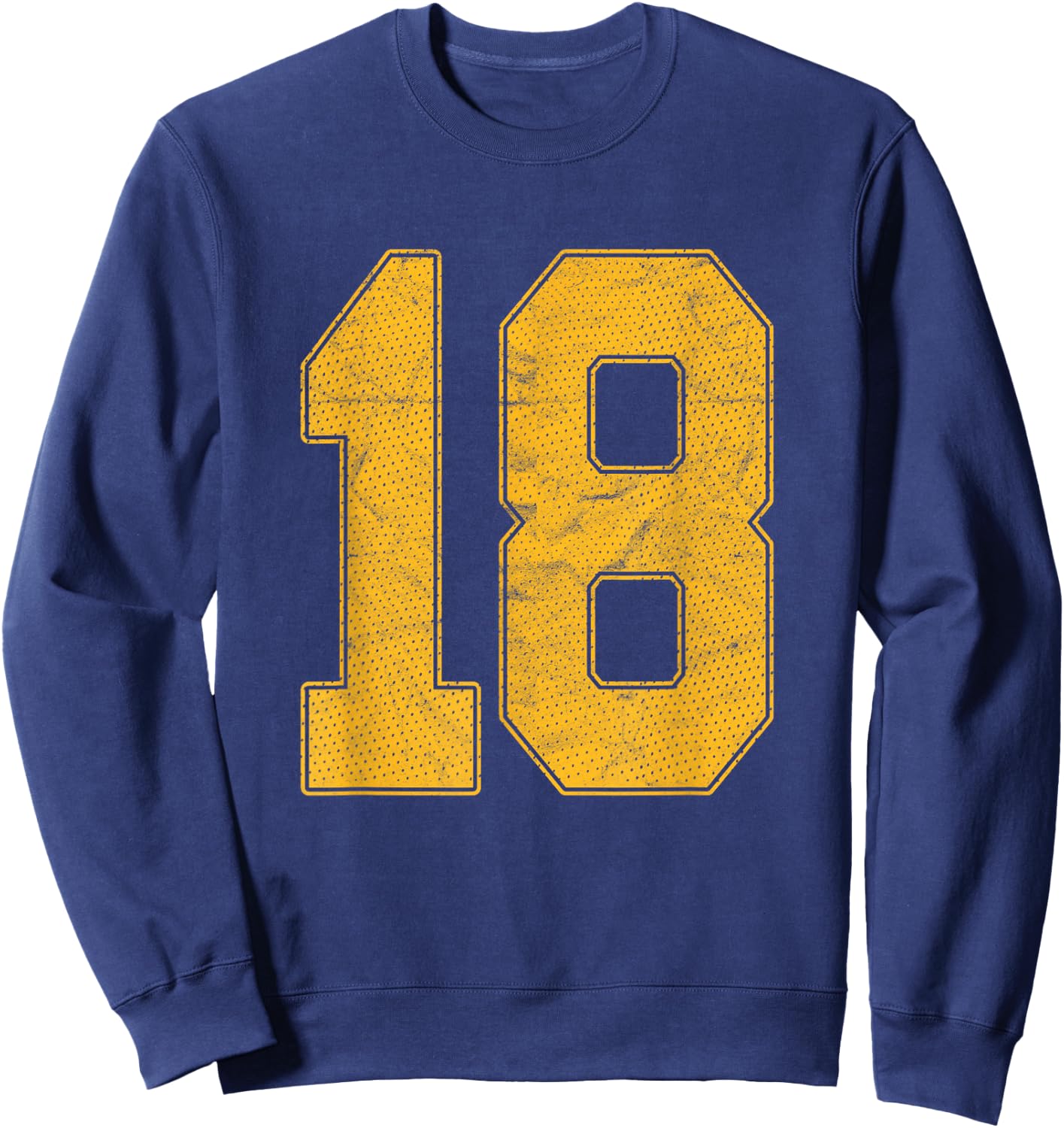 Number 18 Numbered Uniform Sports Team Jersey 18th Birthday Sweatshirt - Sweatshirt | Navy