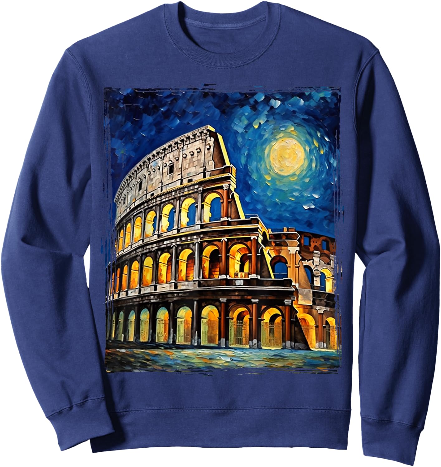 Roma Italia Colosseum Souvenirs, Rome Italy Van Gogh Sweatshirt - Sweatshirt | Navy