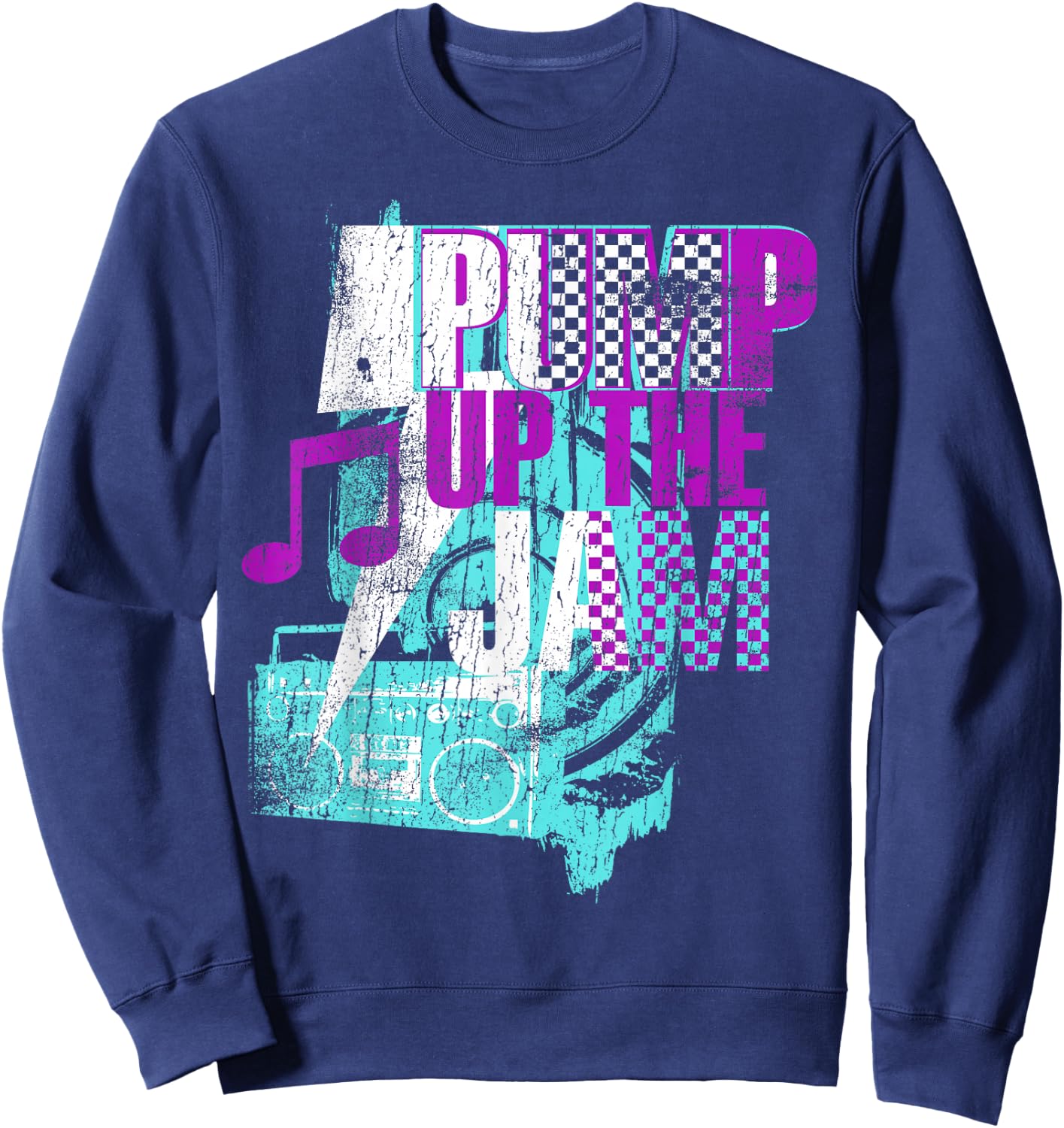 Pump up the jam 90s retro vintage Sweatshirt - Sweatshirt | Navy