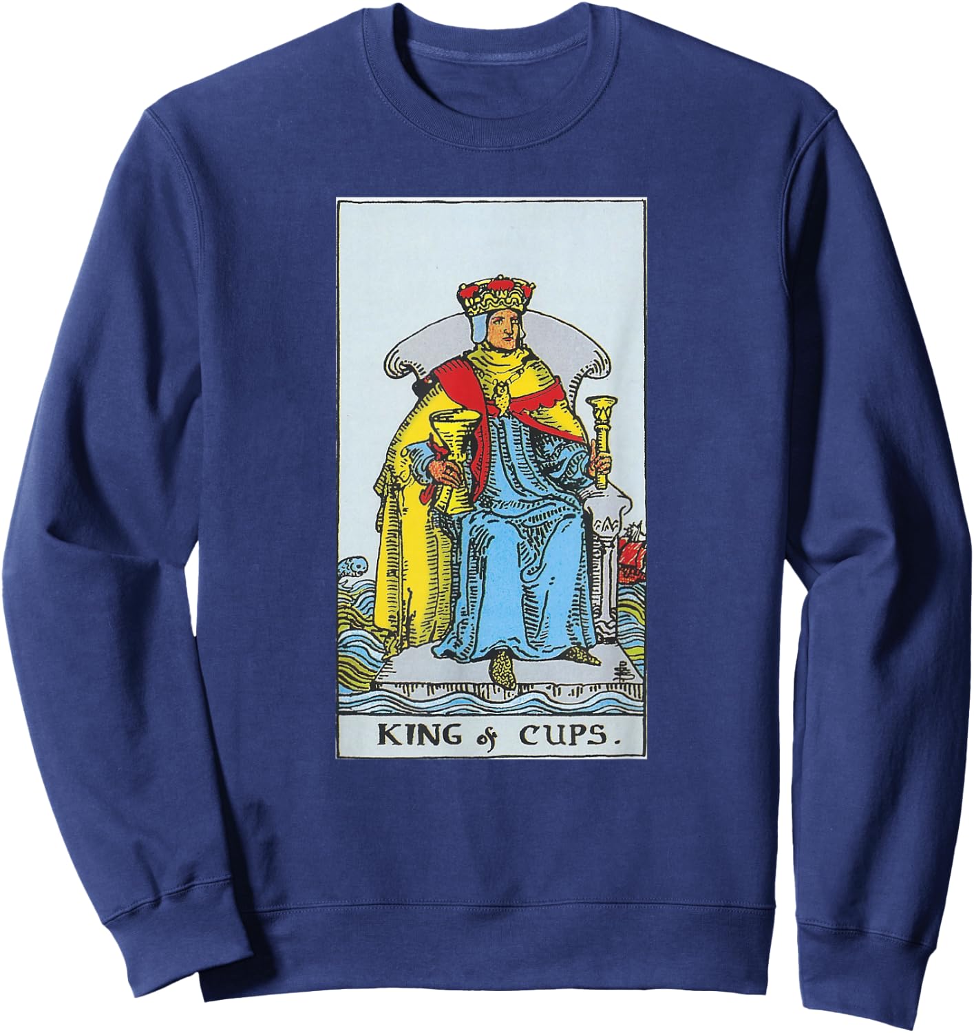 King of Cups Taro Card Shirt King of Cups Tarot Sweatshirt - Sweatshirt | Navy