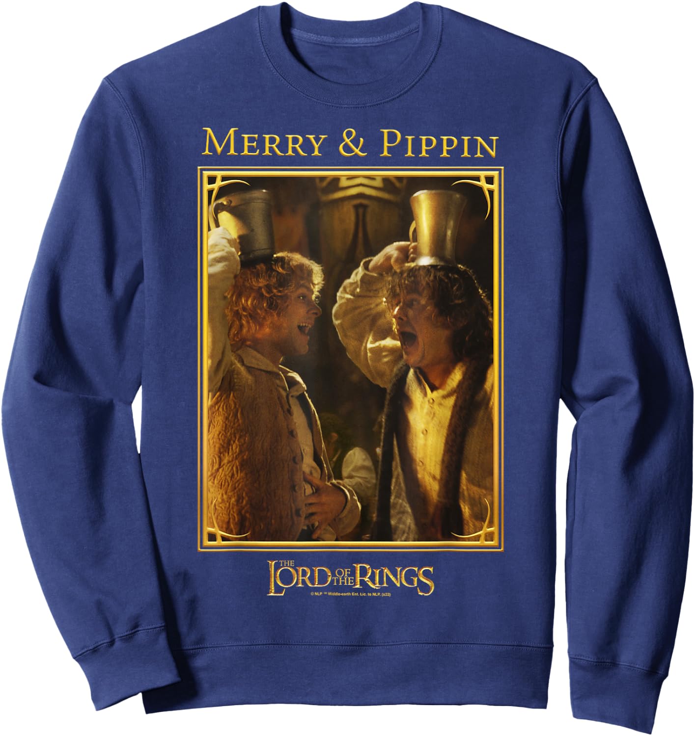 The Lord of The Rings Merry & Pippin Funny Memory Poster Sweatshirt - Sweatshirt | Navy
