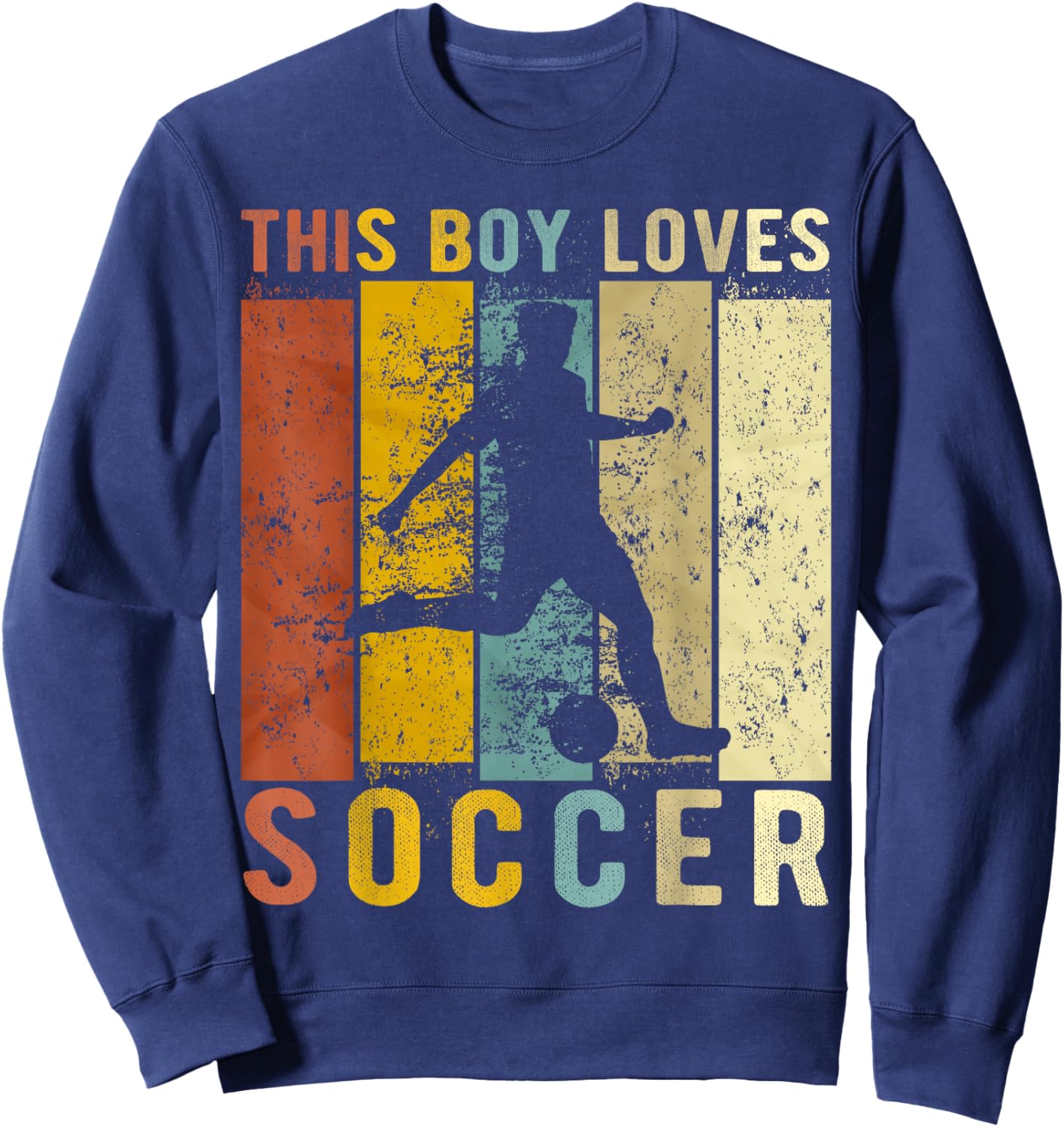 This Boy Loves Soccer Boys Soccer Sweatshirt - Sweatshirt | Navy