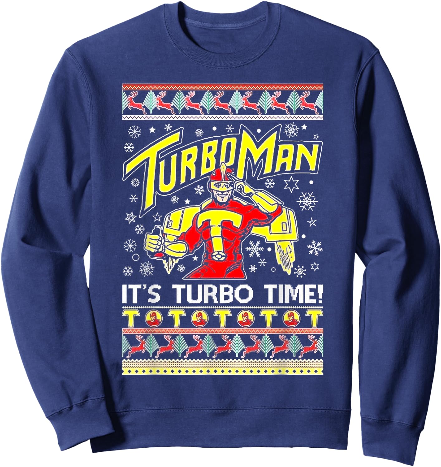 TurboMan It's Turbo Time Ugly Sweatshirt - Sweatshirt | Navy