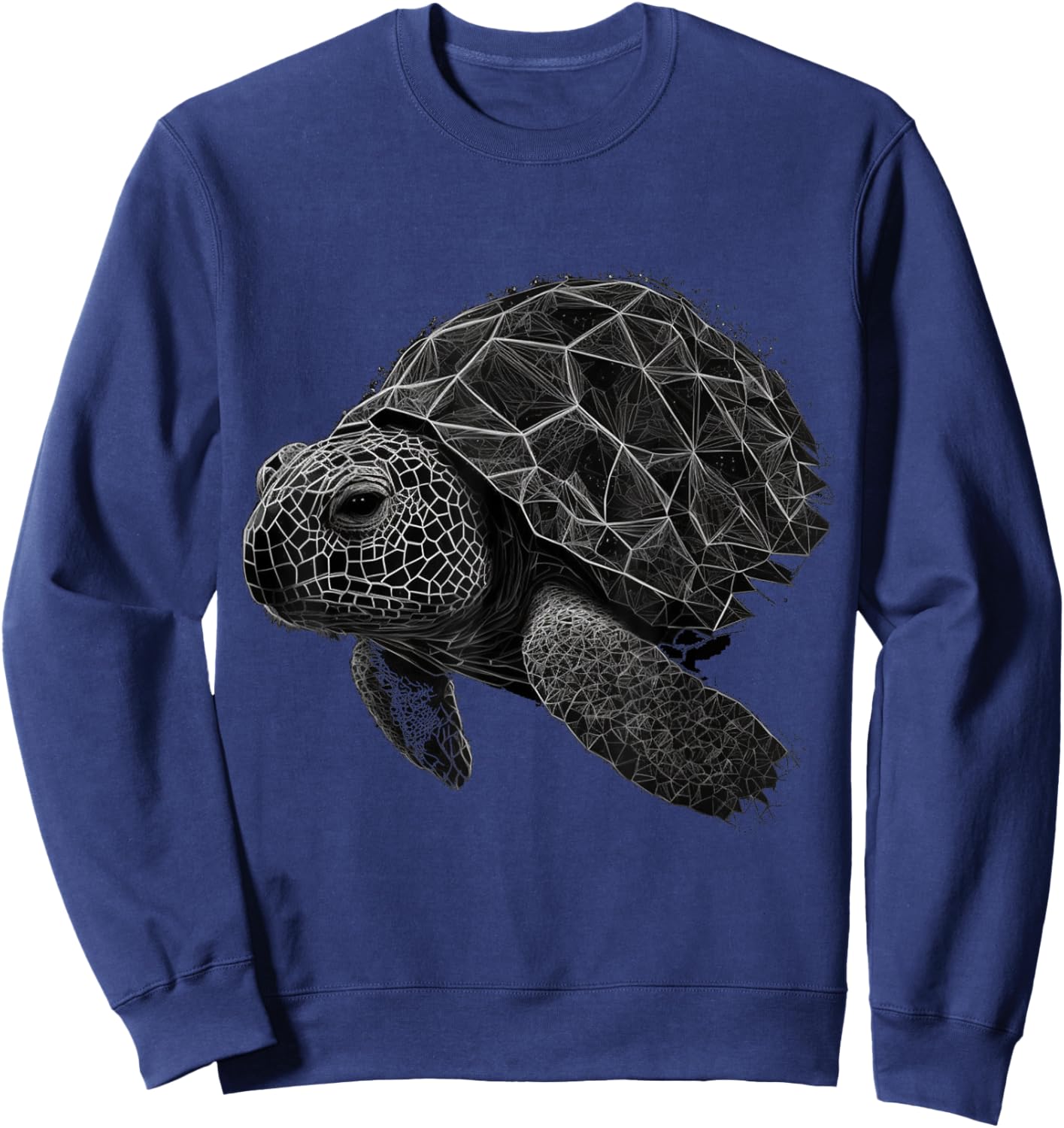 Turtle Geometric Art Polygon Animal Sweatshirt - Sweatshirt | Navy