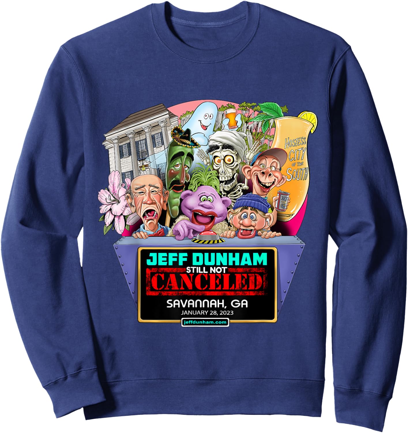Jeff Dunham Savannah, GA (2023) Sweatshirt - Sweatshirt | Navy