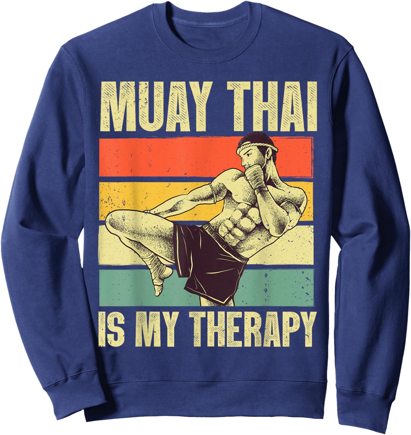 Funny Muay Thai Design Women Kids Muay Thai Boxing Sweatshirt - Sweatshirt | Navy
