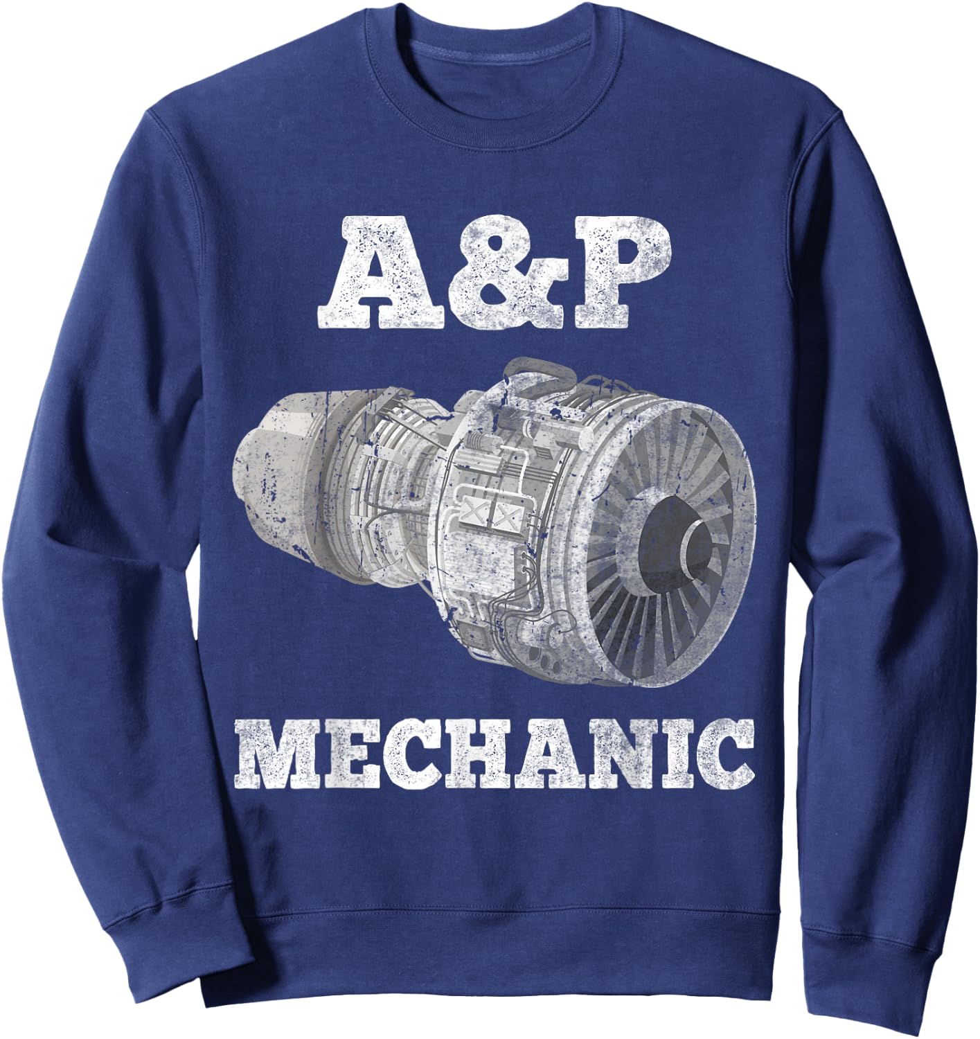 Airplane Mechanic A&P Aircraft Maintenance Pilot Technician Sweatshirt - Sweatshirt | Navy