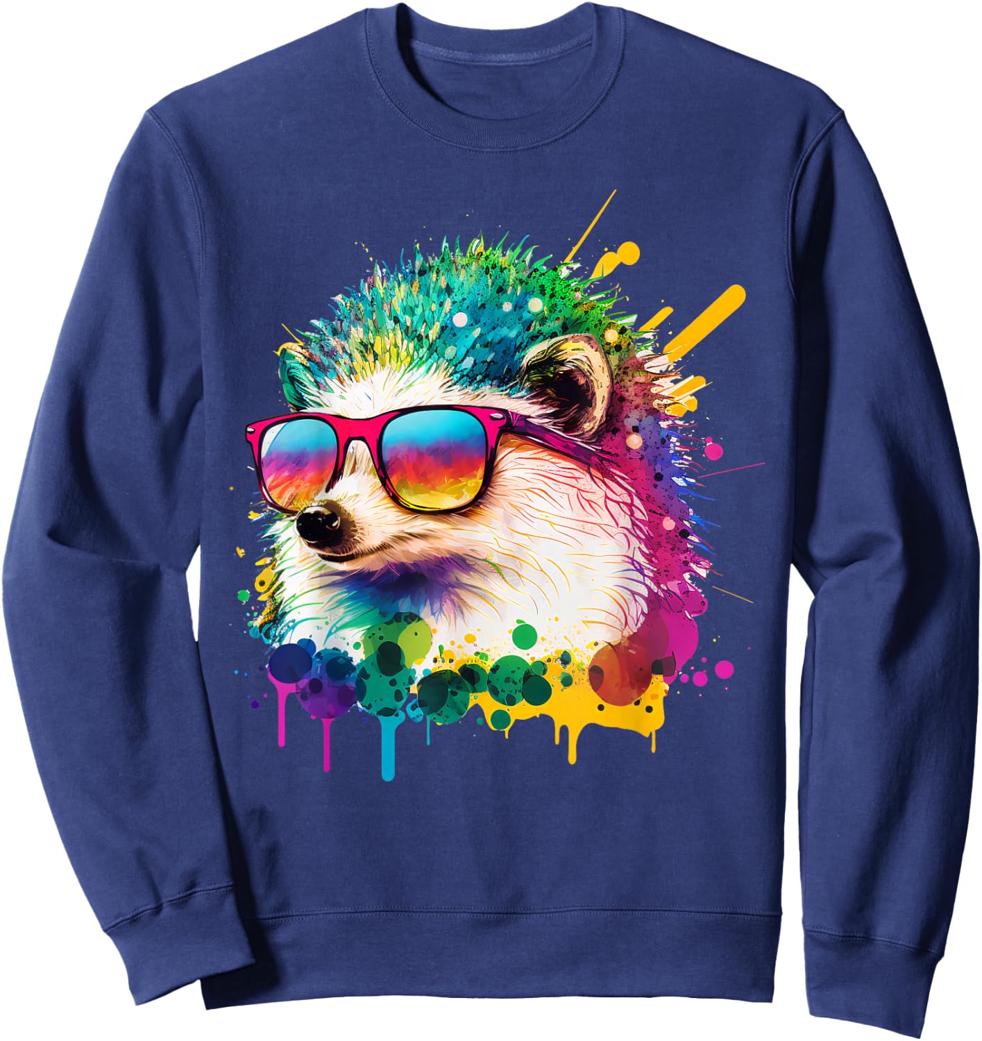 Cute Hedgehog Lover Animal on Hedgehog Sweatshirt - Sweatshirt | Navy