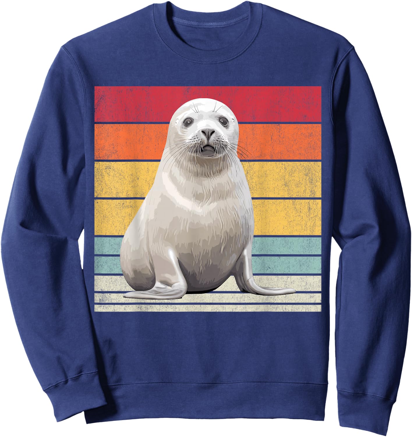 Harp Seal, Vintage Harp Seal Sweatshirt - Sweatshirt | Navy