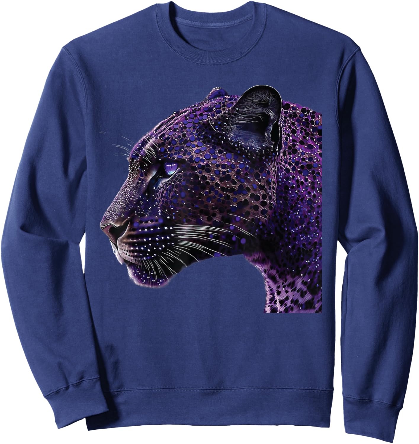 cute purple jaguar for lover Animal leopard & jaguars Sweatshirt - Sweatshirt | Navy