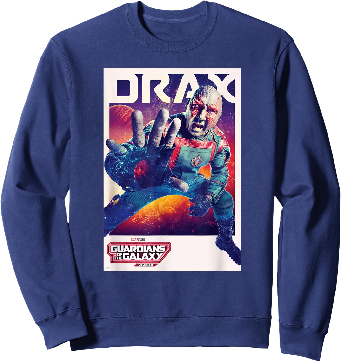 Marvel Guardians of The Galaxy Volume 3 Drax Poster Sweatshirt - Sweatshirt | Navy