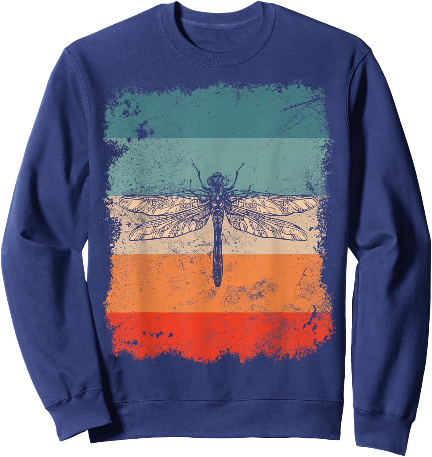 Retro Vintage Insect Dragonfly Sweatshirt - Sweatshirt | Navy