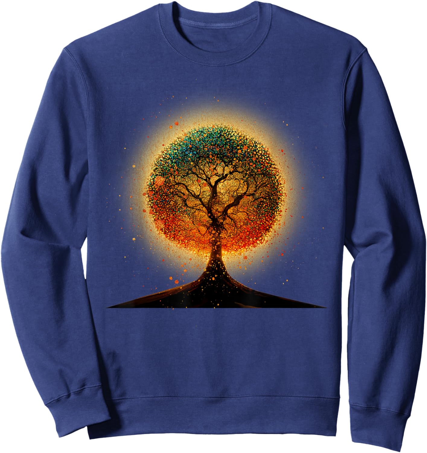 Colorful Tree Life Is Really Good Tree Art Earth Day Sweatshirt - Sweatshirt | Navy