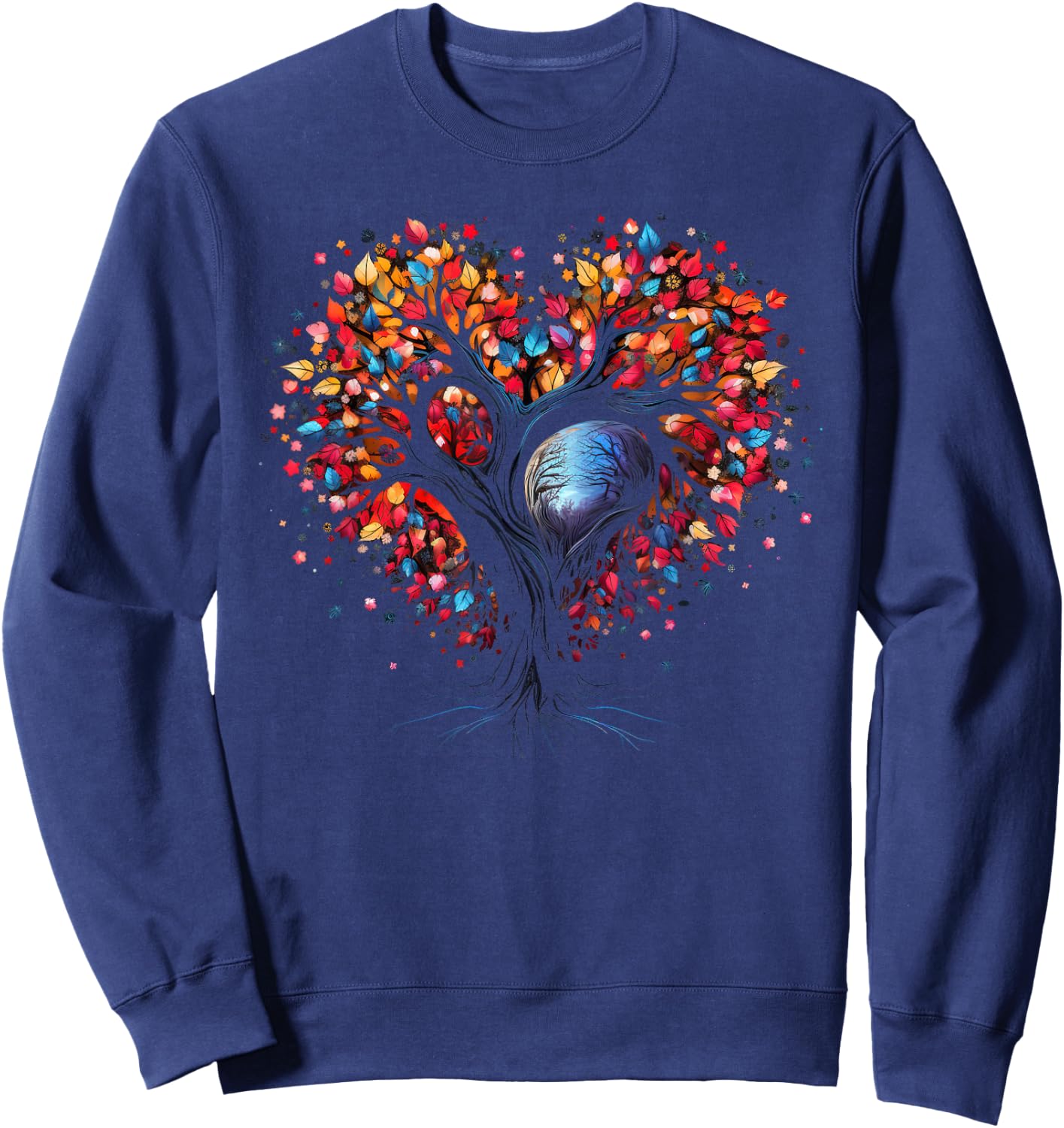Tree of Life Heart Buddhism Yoga Meditation Sweatshirt - Sweatshirt | Navy