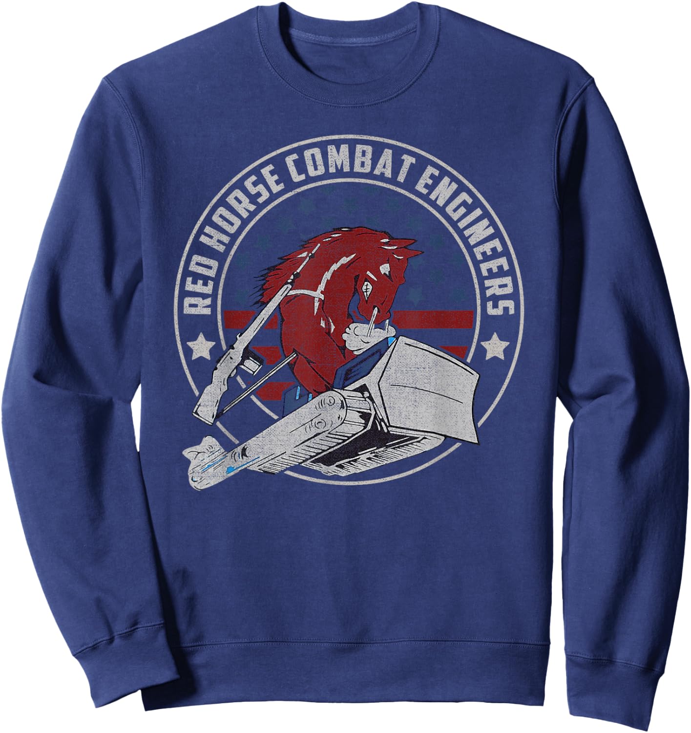 RED HORSE Combat Engineer US Military Sweatshirt - Sweatshirt | Navy