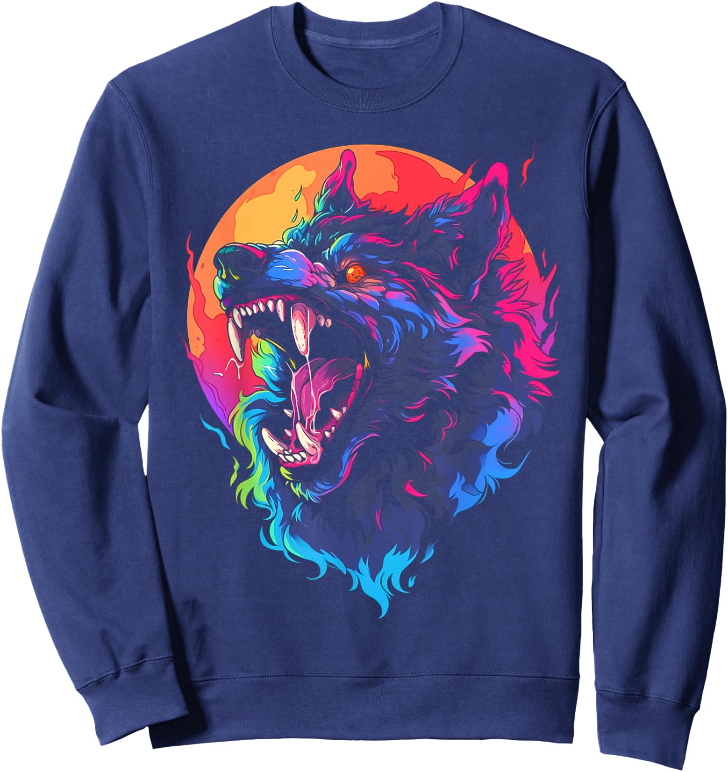 Horror Werewolf Head Halloween Mythology Wolf Shifter Lycan Sweatshirt - Sweatshirt | Navy