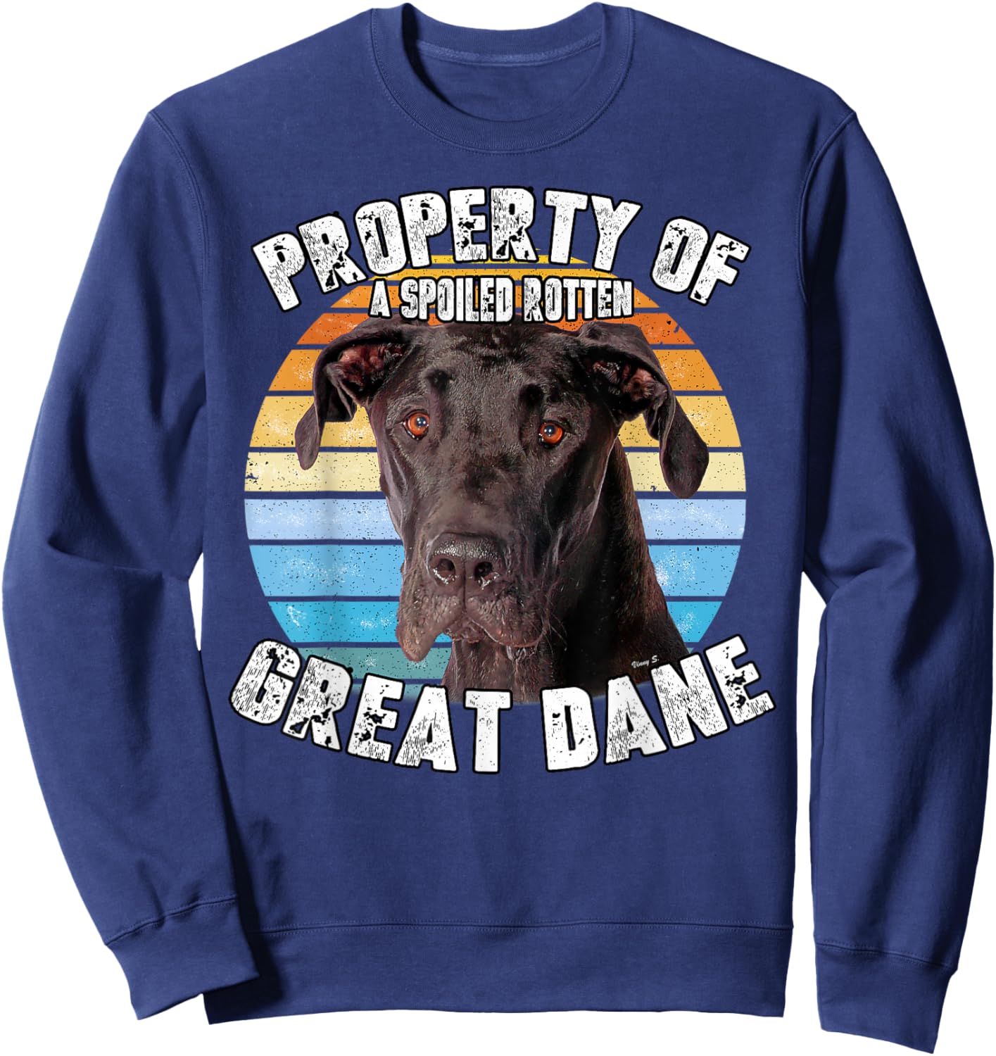 Great Dane Black Vintage Retro Property Of Sweatshirt - Sweatshirt | Navy