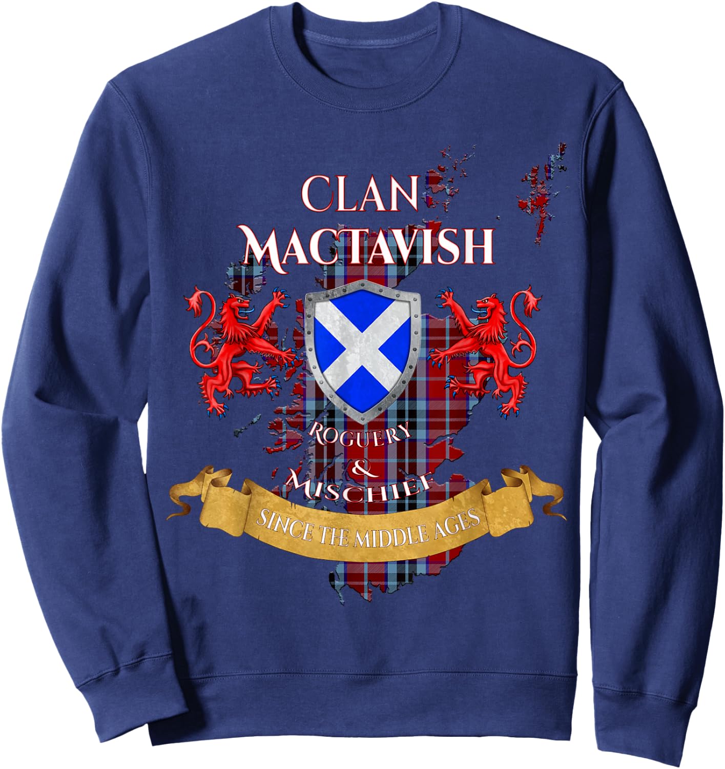 MacTavish Scottish Family Clan Middle Ages Mischief Sweatshirt - Sweatshirt | Navy