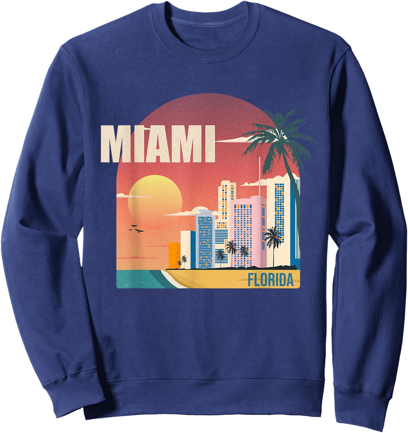 Miami Florida retro Sweatshirt - Sweatshirt | Navy