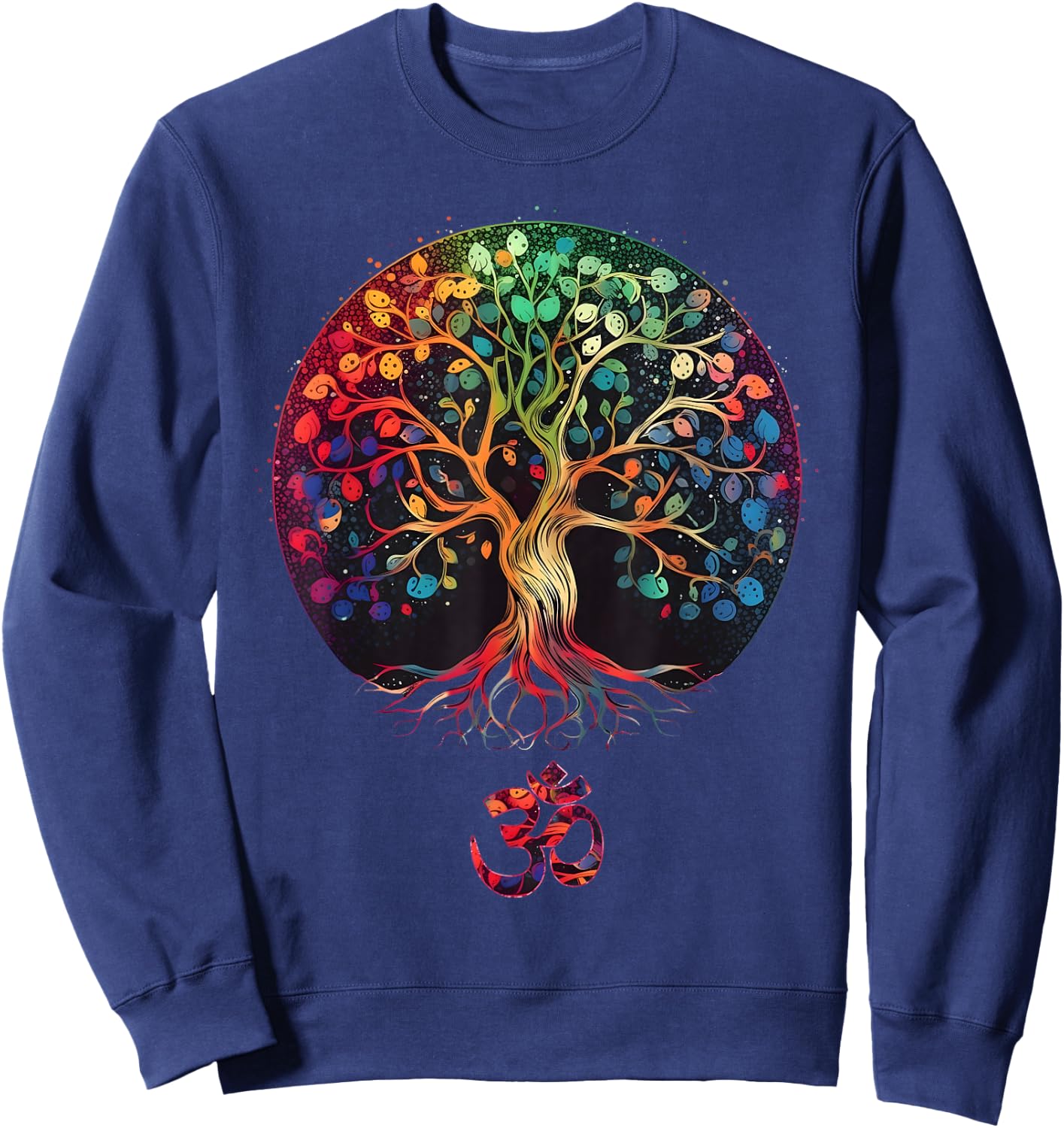 Tree of Life with Om Symbol Yoga Sweatshirt - Sweatshirt | Navy
