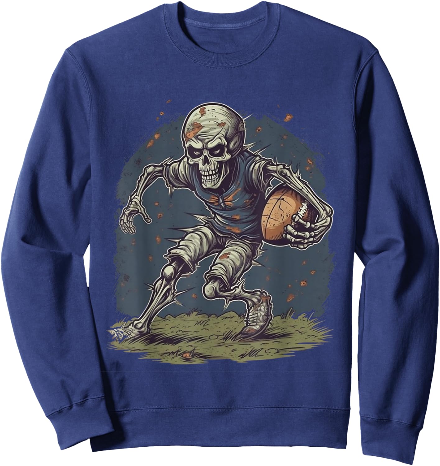 Zombie Football Player Halloween Costume Sport Men Boys Sweatshirt - Sweatshirt | Navy