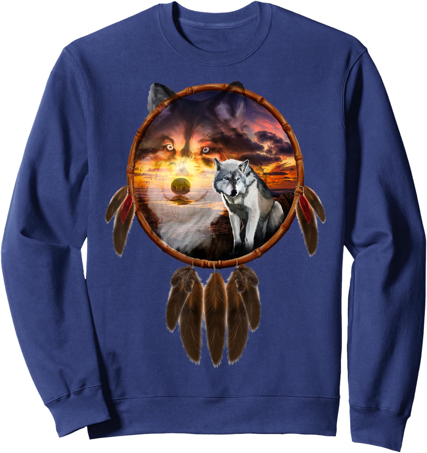 Charm Wolf Dream Catcher Sweatshirt - Sweatshirt | Navy