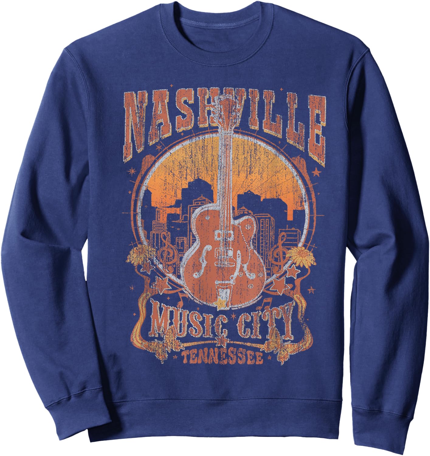 Nashville Tennessee Guitar Country Music City Guitarist Gift Sweatshirt - Sweatshirt | Navy