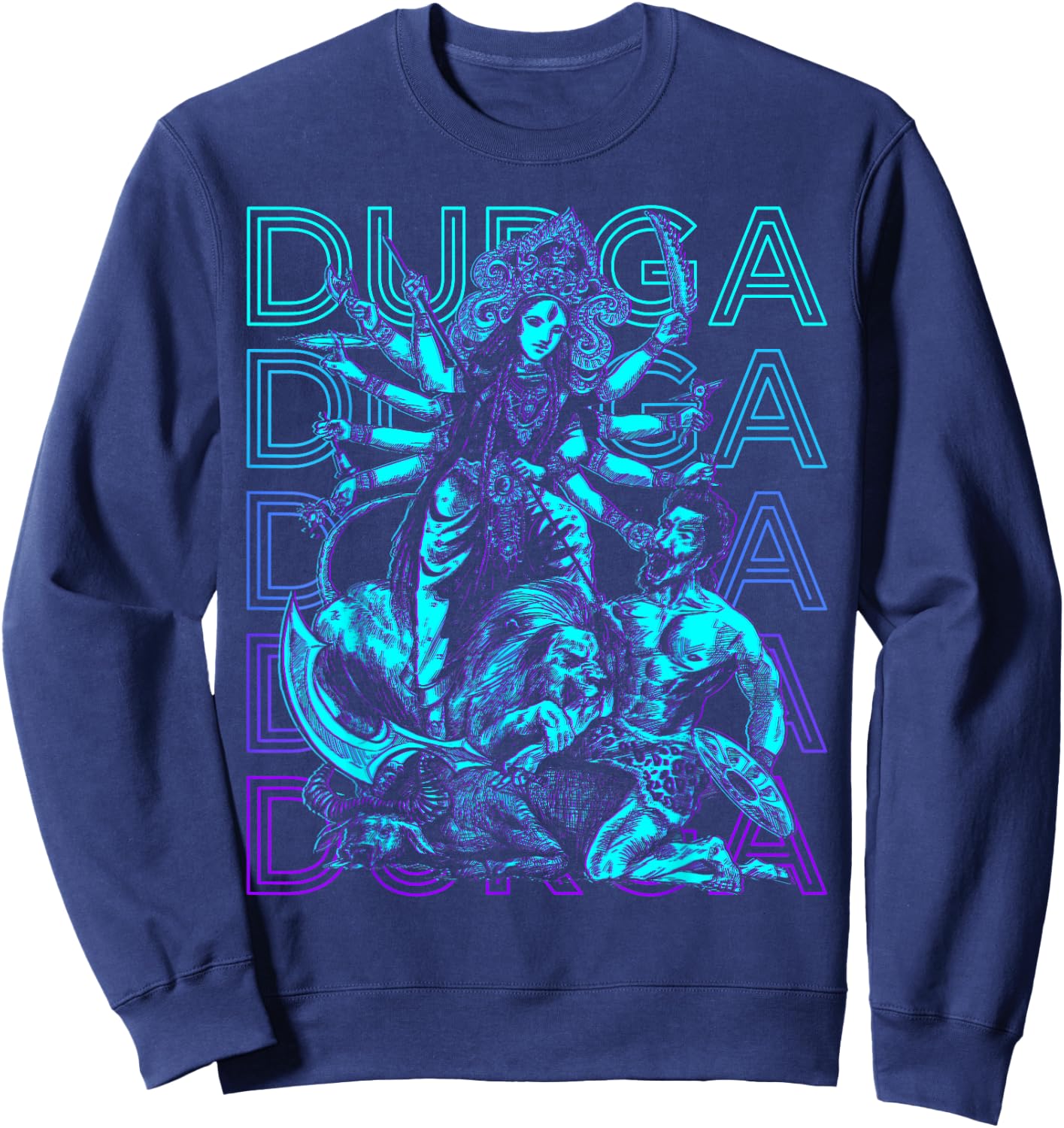 Durga Hindu Goddess Ancient Hindu Mythology Sweatshirt - Sweatshirt | Navy