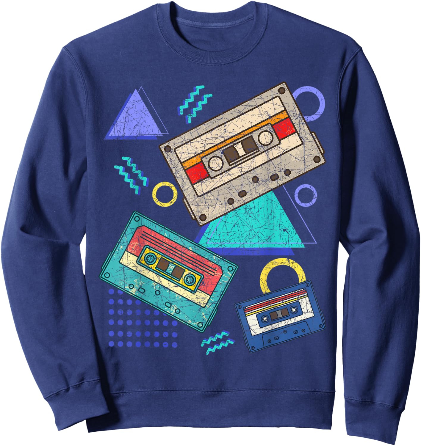 Retro 80s Music Cassette 1980 Theme Party Eighties Sweatshirt - Sweatshirt | Navy