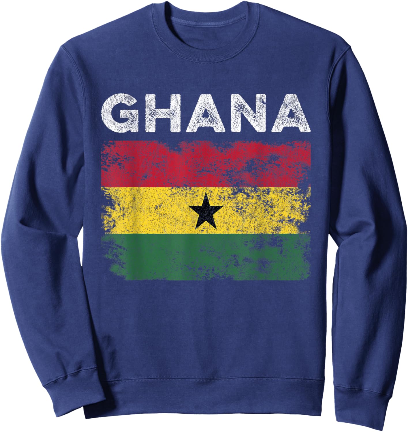Ghana Flag Distressed - Men Women Kids - Ghanaian Flag Sweatshirt - Sweatshirt | Navy