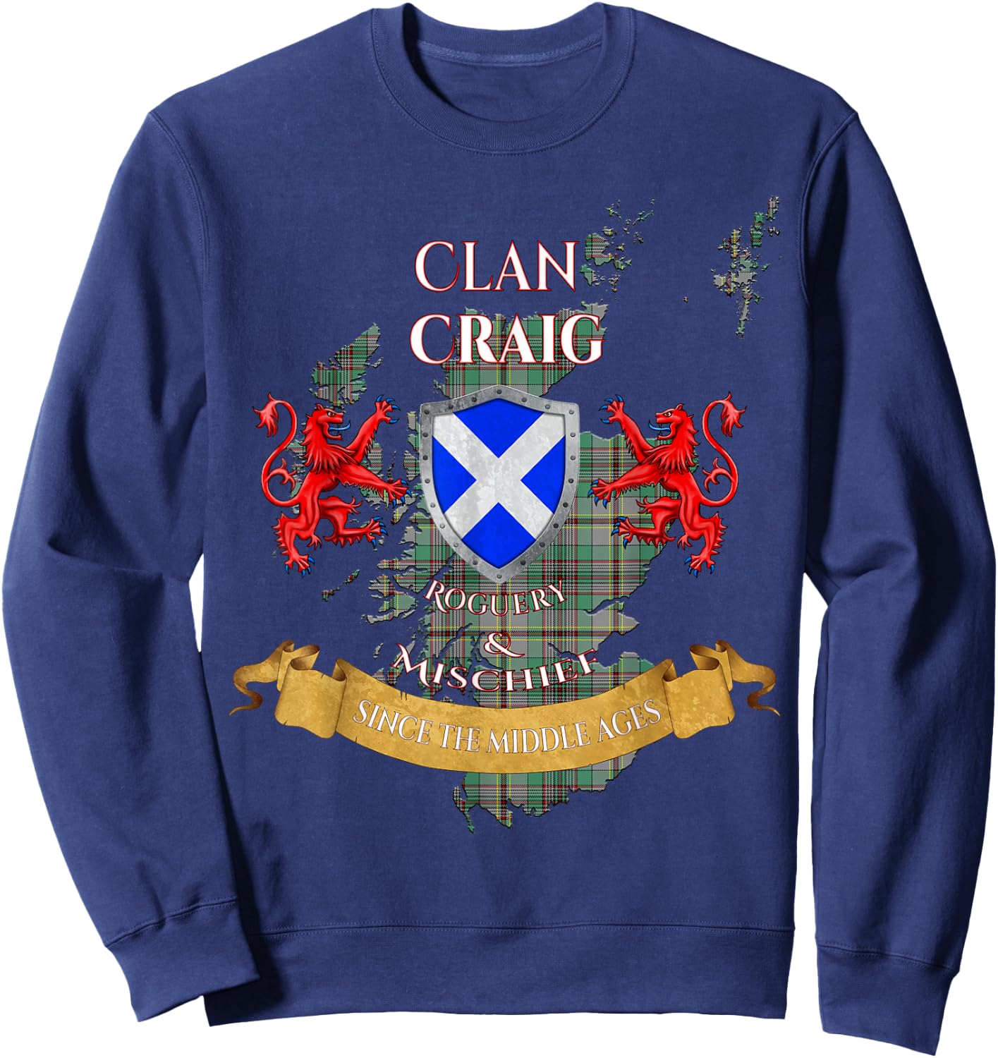 Craig Scottish Family Clan Middle Ages Mischief Sweatshirt - Sweatshirt | Navy