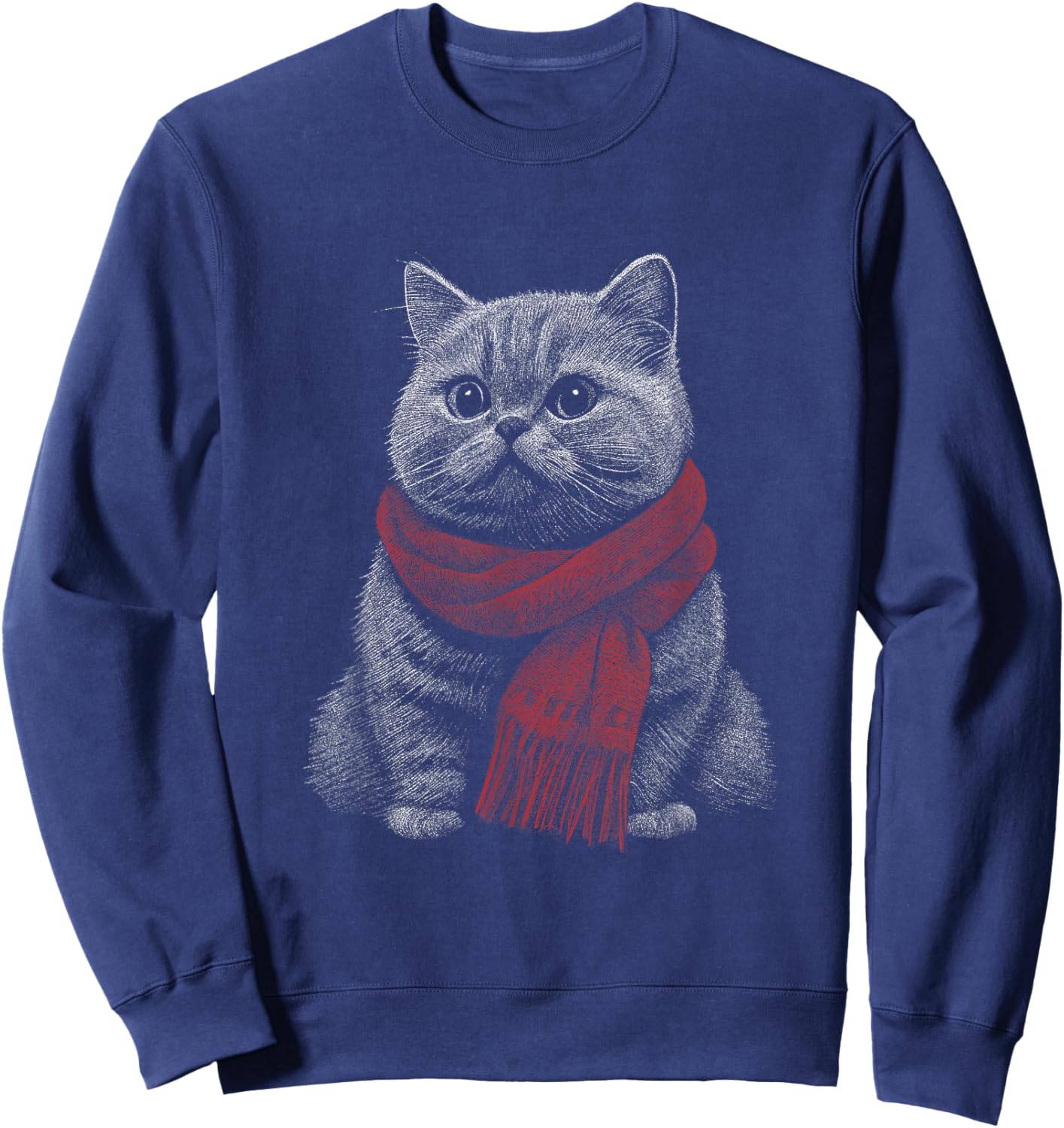 British Shorthair Cat Men Women Kids Sweatshirt - Sweatshirt | Navy