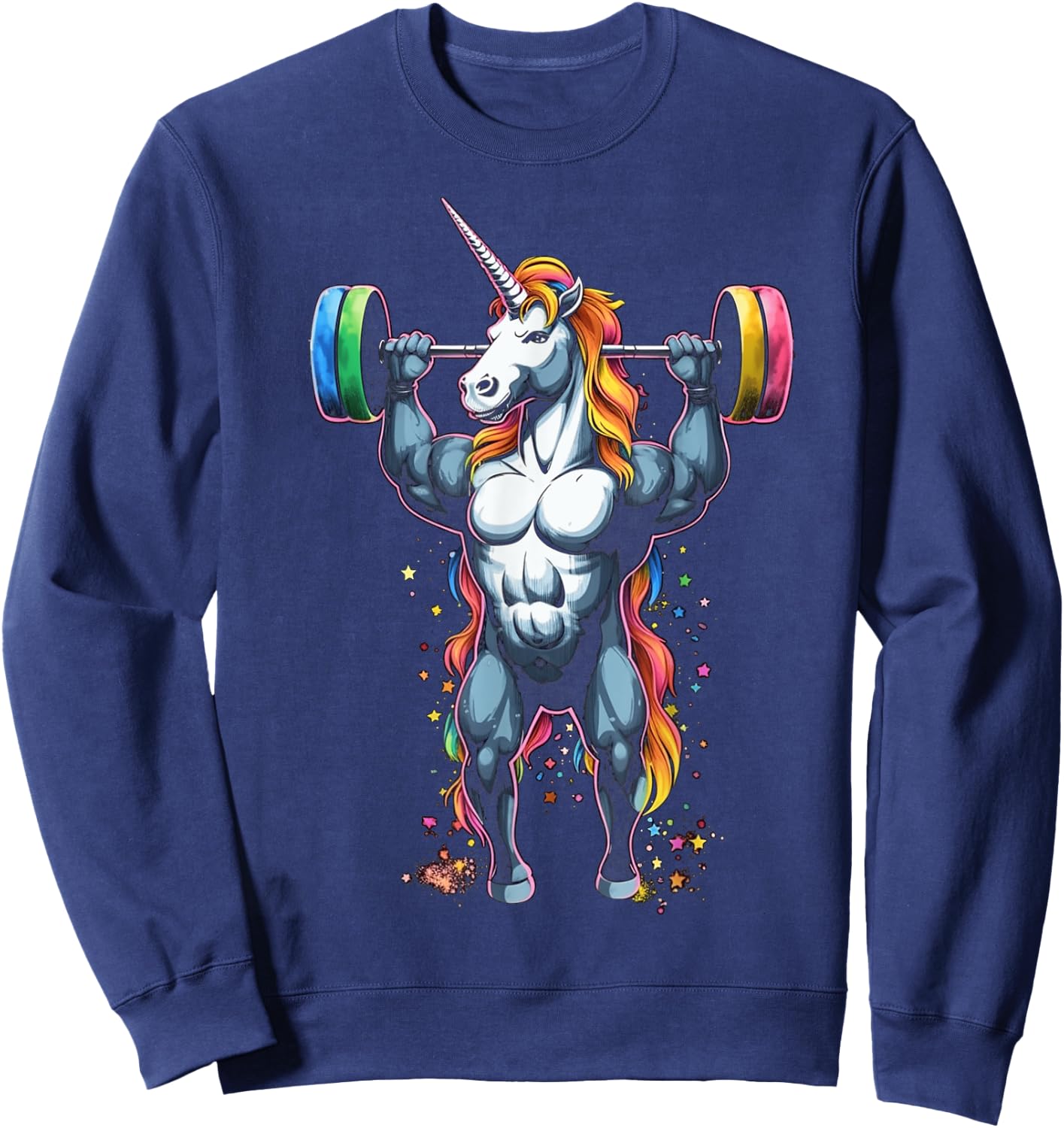 Unicorn Weightlifting Deadlift Fitness Gym Sweatshirt - Sweatshirt | Navy