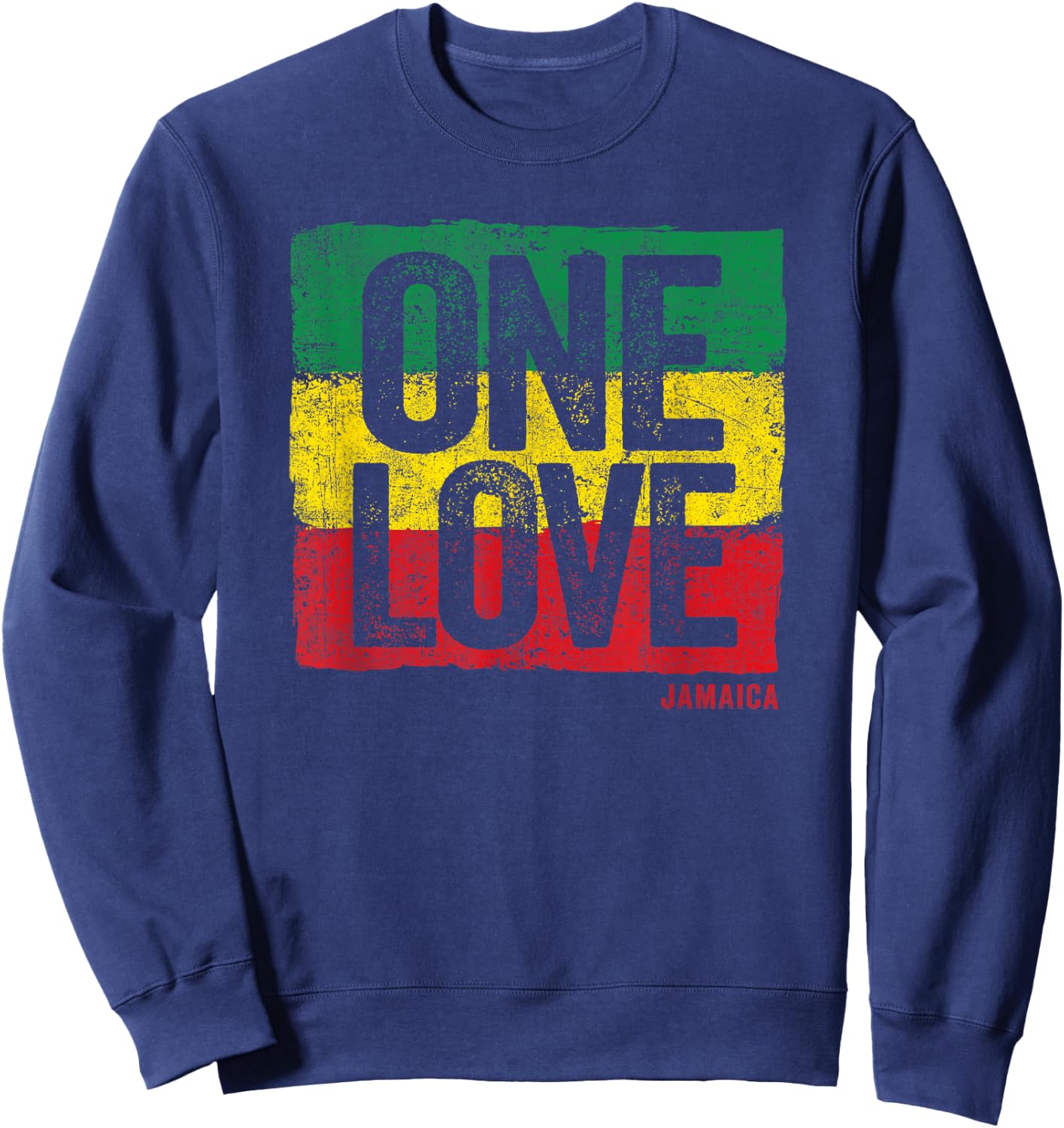 Love Jamaica Reggae Vintage Jamaican Souvenir Sweatshirt - Sweatshirt | Navy