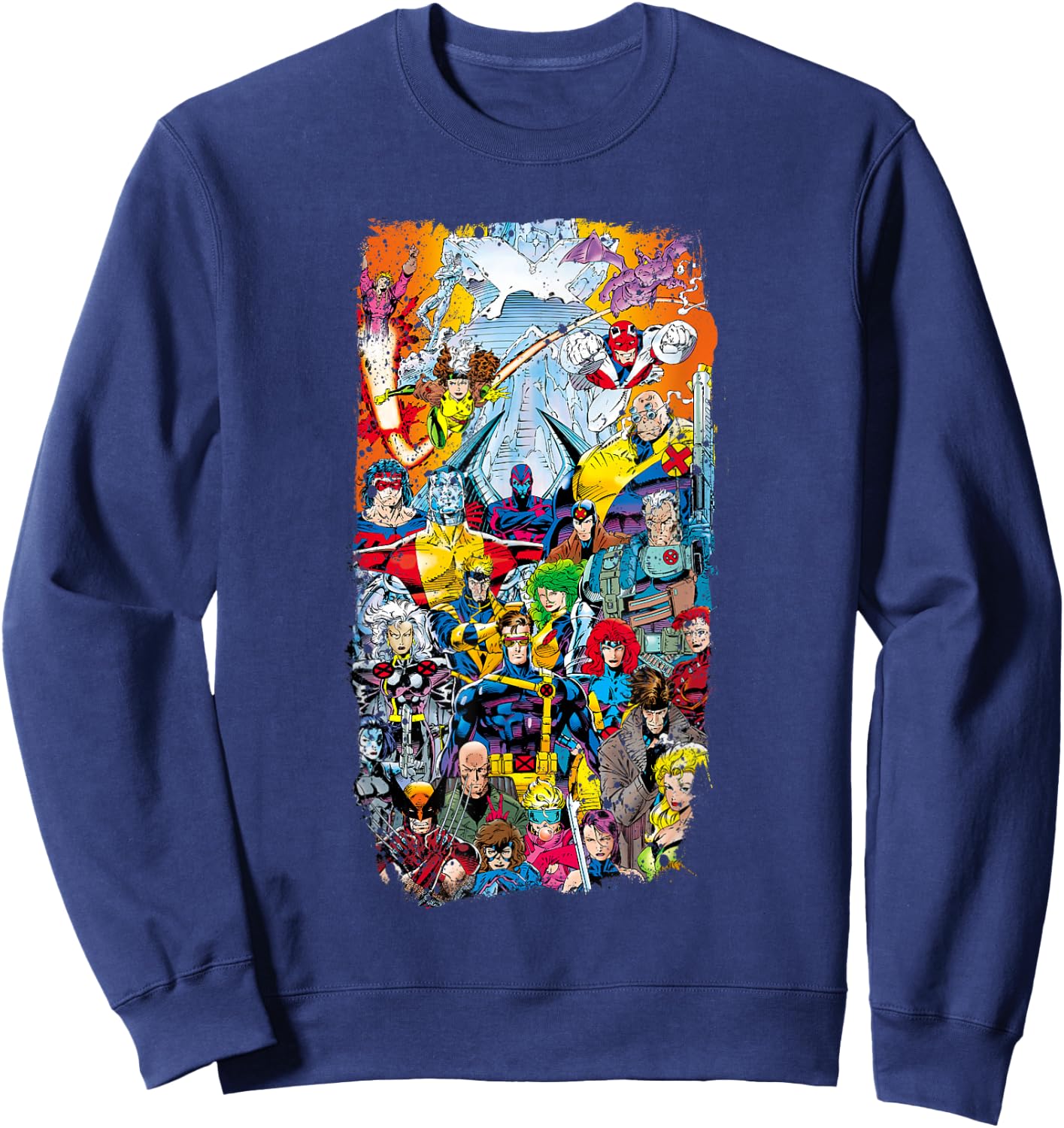 Marvel X-Men Forever Alpha #1 Comic Book Cover Distressed Sweatshirt - Sweatshirt | Navy
