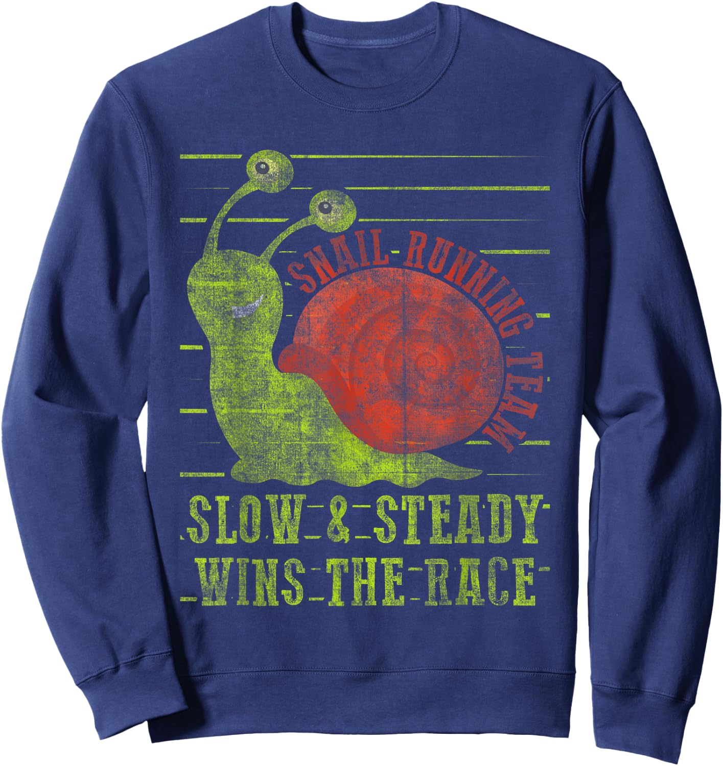 Snail Running Team Slow & Steady Wins The Race Funny Running Sweatshirt - Sweatshirt | Navy
