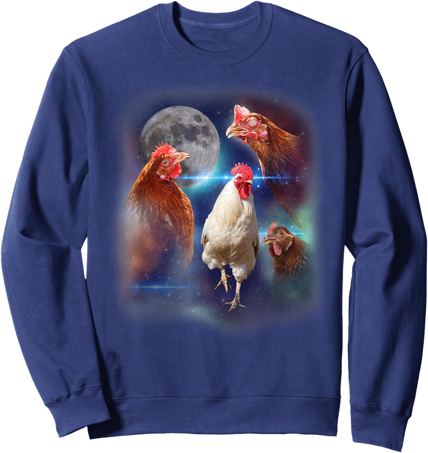 Howling at the Moon Shirt - Funny Chicken Shirt - Chicken Sweatshirt - Sweatshirt | Navy