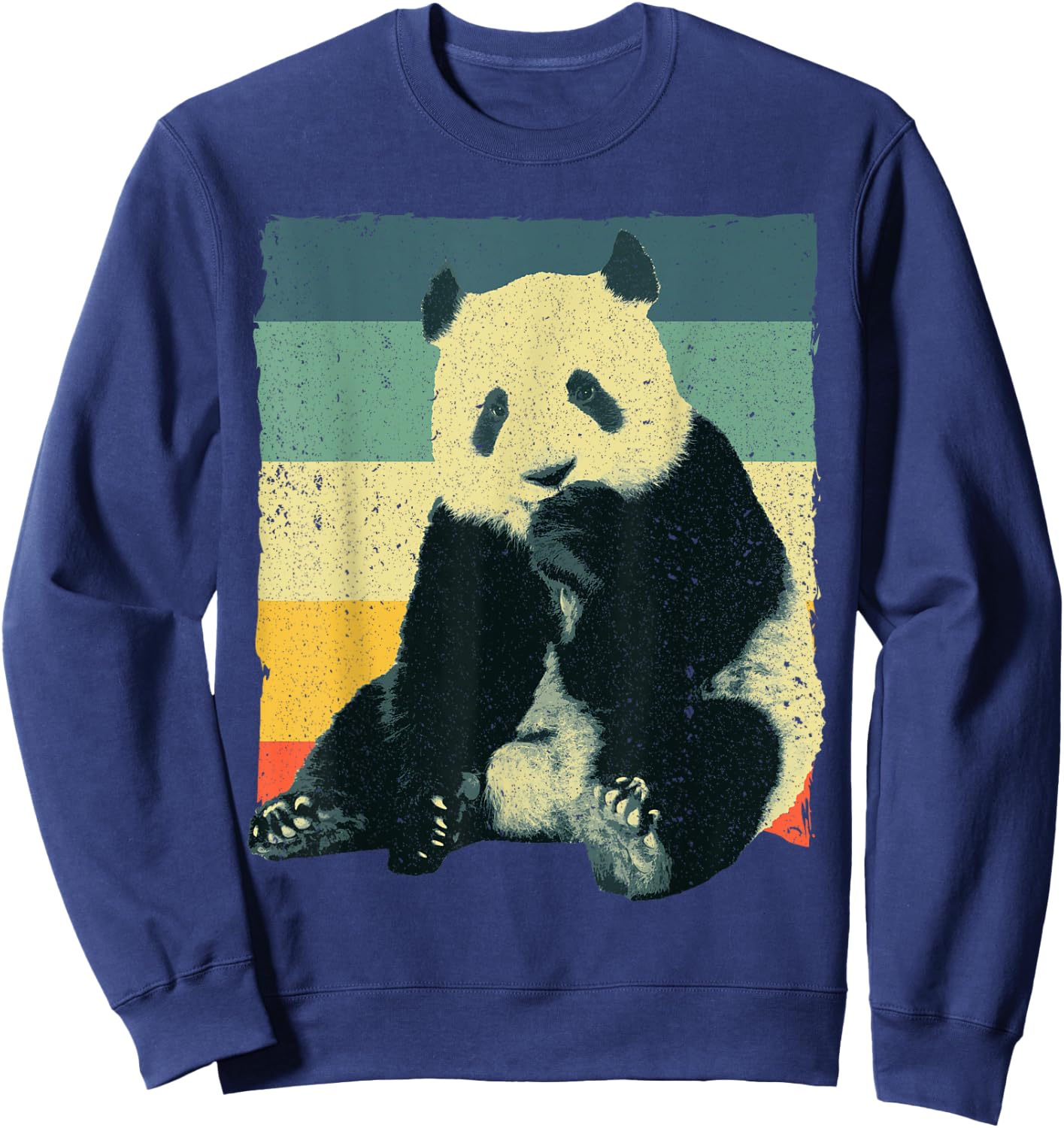 Funny Panda Design Women Kids Retro Panda Bear Lover Sweatshirt - Sweatshirt | Navy