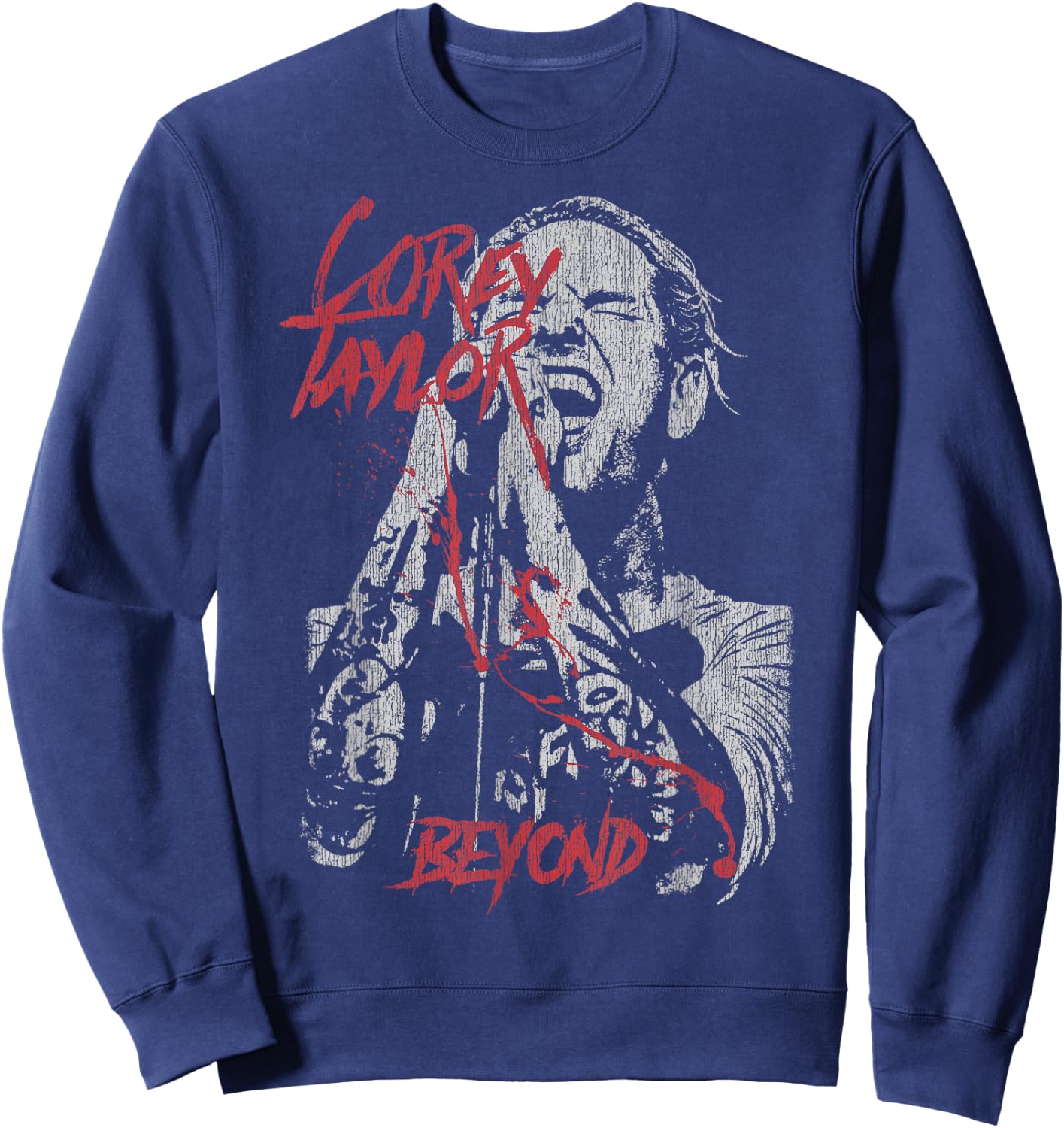 Control Industry - Corey Taylor Black Graphic - Small - Short Sleeve - - Modern - Music - Novelty - Women's - Lightweight - Non-Stretchable - Cotton 65%, Polyester 35% Sweatshirt - Sweatshirt | Navy