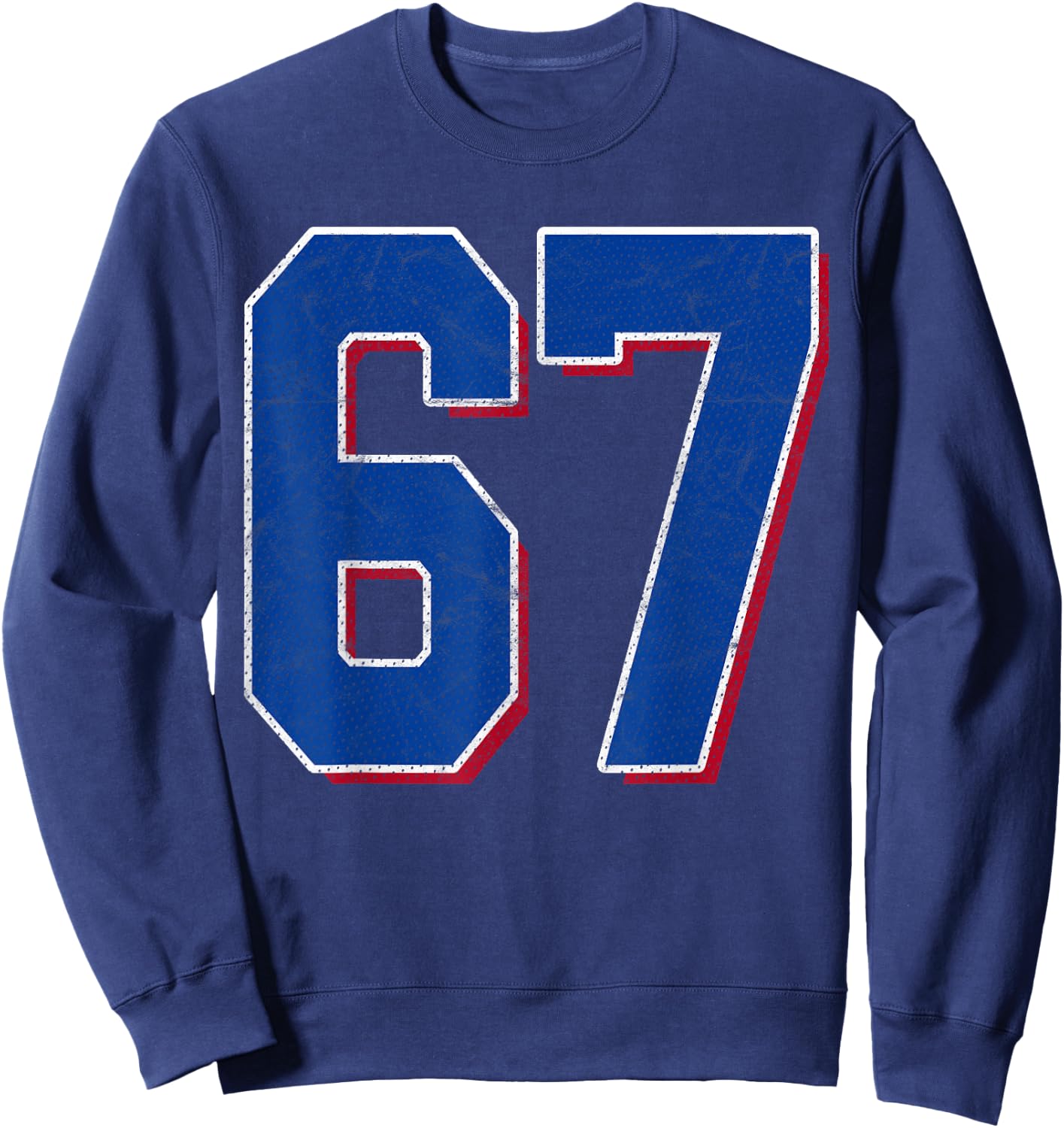 Number 67 Numbered Uniform Sports Team Jersey 67th Birthday Sweatshirt - Sweatshirt | Navy