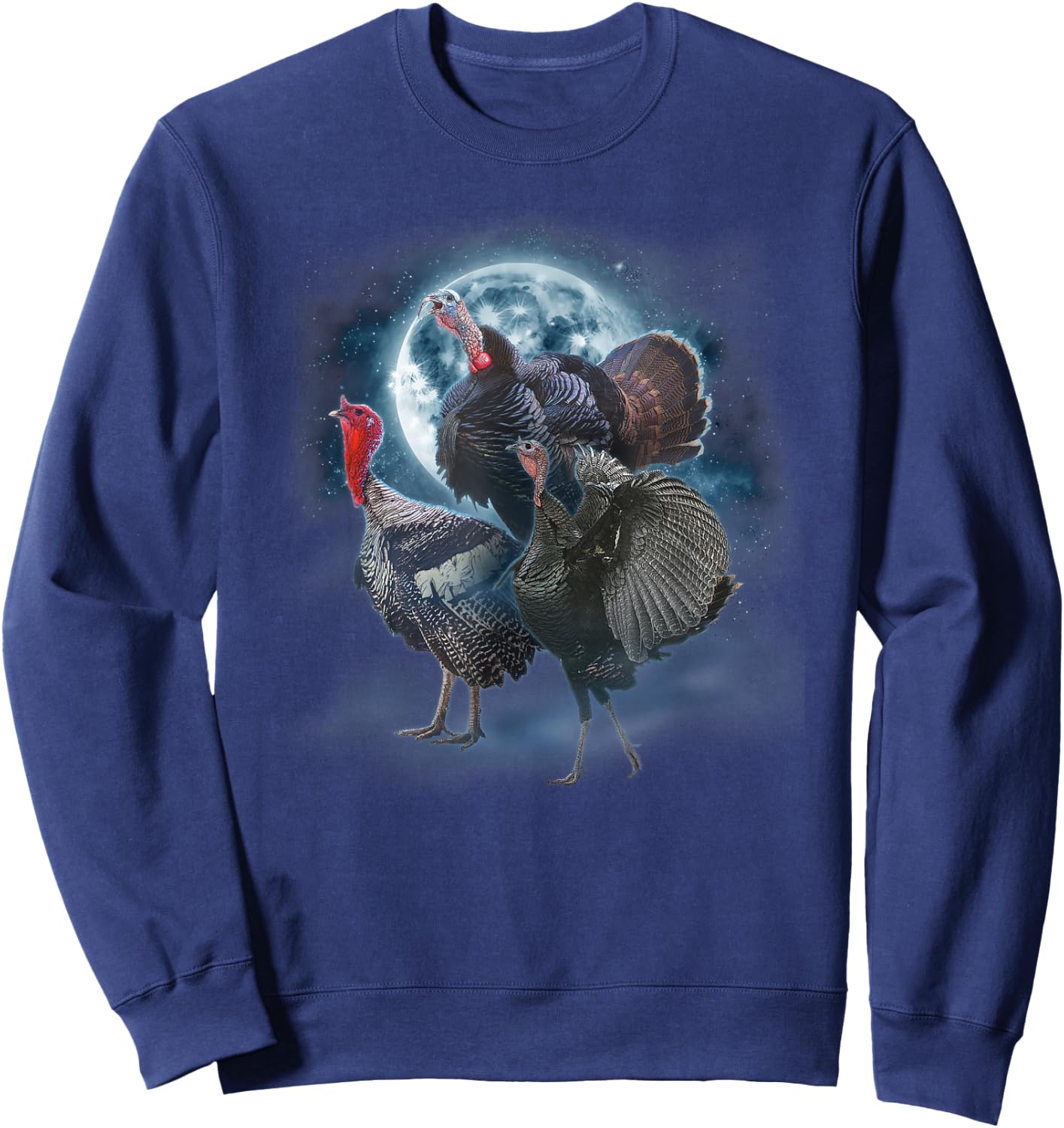 Howling at the Moon Shirt - Funny Turkey Shirts - Turkey Sweatshirt - Sweatshirt | Navy
