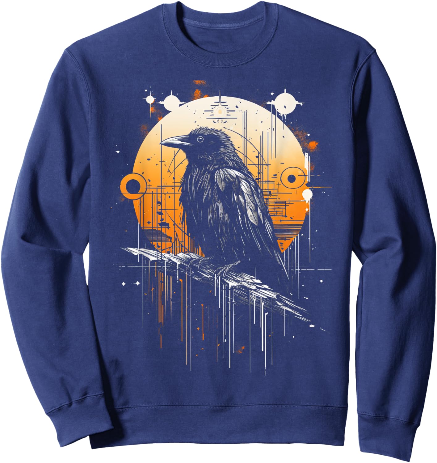 Raven Crow Dark Bird Witchcraft Omens Midnight Sweatshirt - Sweatshirt | Navy