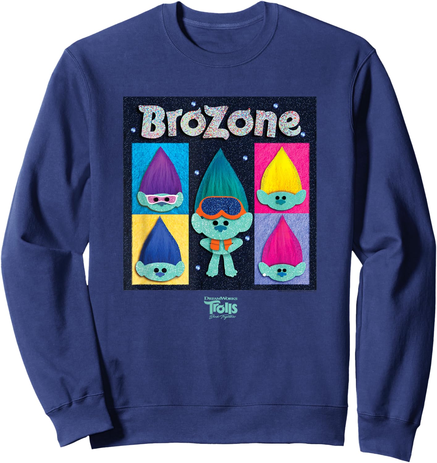 DreamWorks Trolls Band Together BroZone Sweatshirt - Sweatshirt | Navy