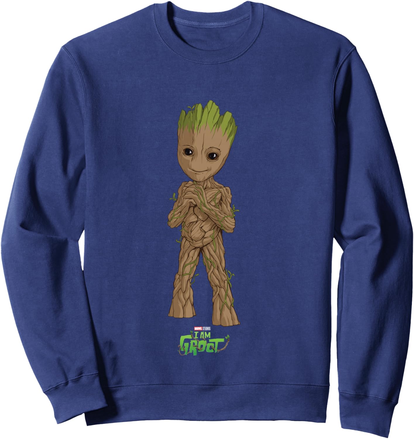 Marvel I Am Groot Super Cute Seedling Superhero Poster Sweatshirt - Sweatshirt | Navy